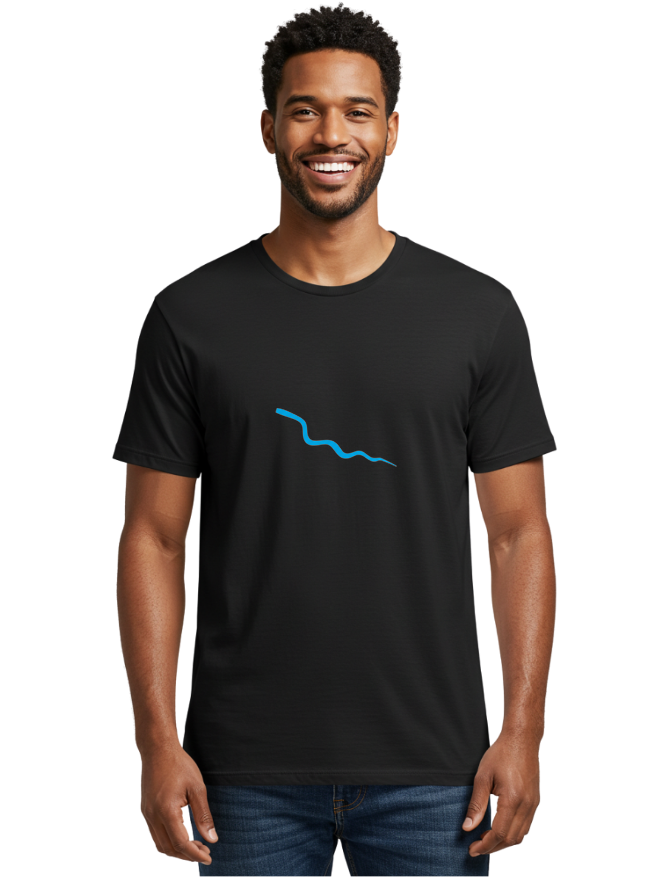 Wavy-Blue-Line Men'S Graphic Tee, 100% Cotton, Comfortable Casual Summer Wear, Machine Washable, Vintage Camera, Old Camera, Antique Camera, Black Camera, Classic Photography, Photography Equipment, Nostalgic Device, Film Camera, Camera Art Ban968