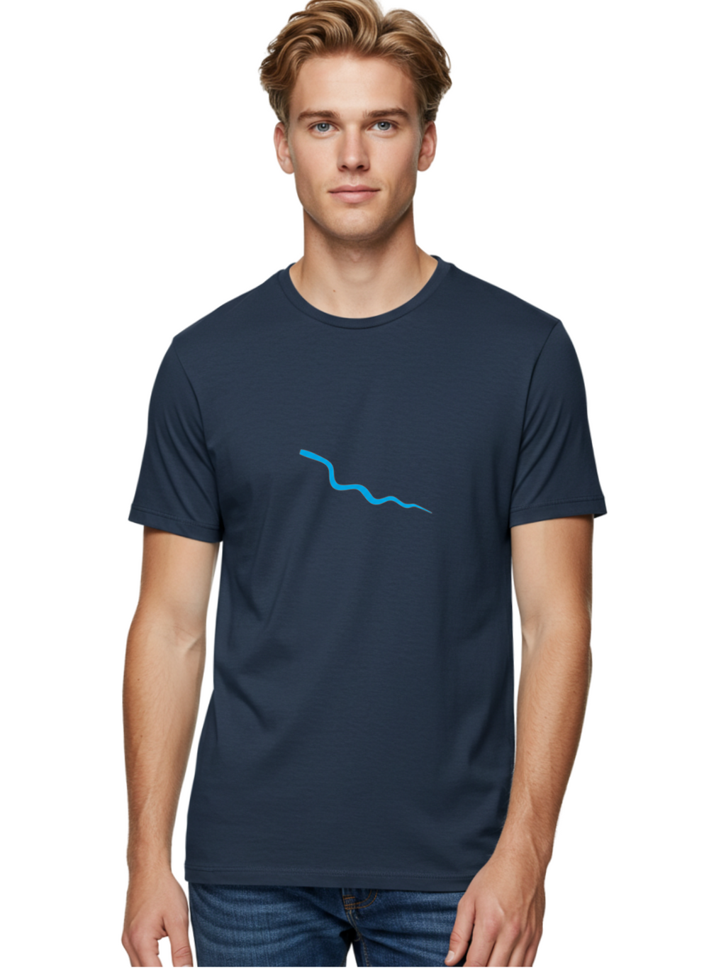 Wavy-Blue-Line Men'S Graphic Tee, 100% Cotton, Comfortable Casual Summer Wear, Machine Washable, Vintage Camera, Old Camera, Antique Camera, Black Camera, Classic Photography, Photography Equipment, Nostalgic Device, Film Camera, Camera Art Ban968