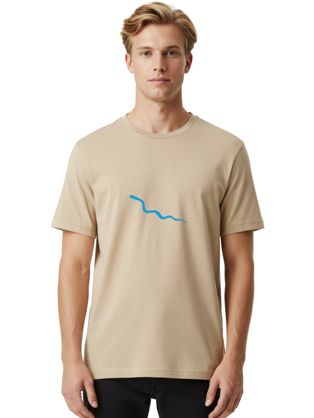 Wavy-Blue-Line Men'S Graphic Tee, 100% Cotton, Comfortable Casual Summer Wear, Machine Washable, Vintage Camera, Old Camera, Antique Camera, Black Camera, Classic Photography, Photography Equipment, Nostalgic Device, Film Camera, Camera Art Ban968
