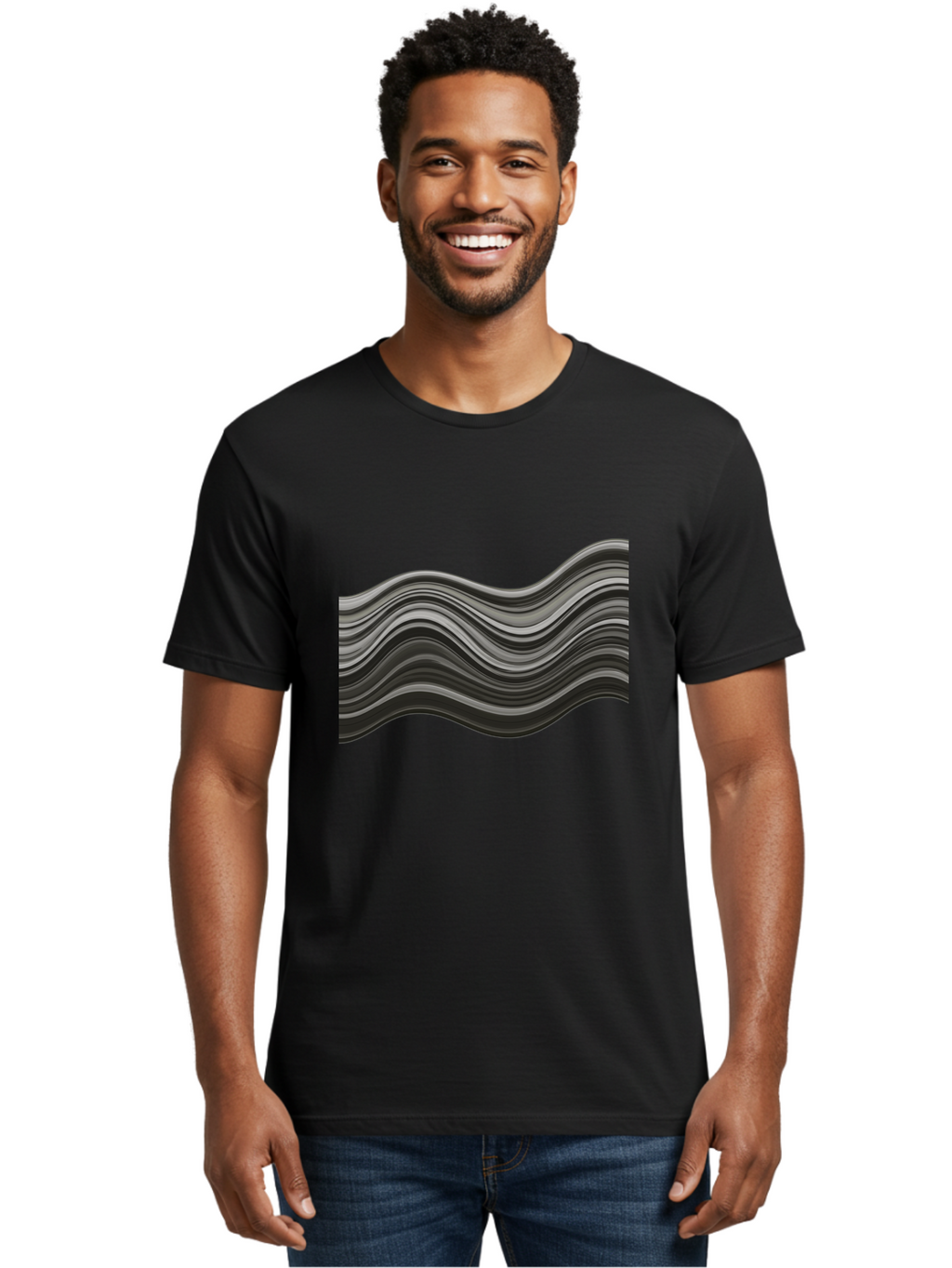 Wavy-Lines Men'S Graphic Tee, 100% Cotton, Comfortable Casual Summer Wear, Machine Washable, Vintage Camera, Old Camera, Antique Camera, Black Camera, Classic Photography, Photography Equipment, Nostalgic Device, Film Camera, Camera Art Ban969