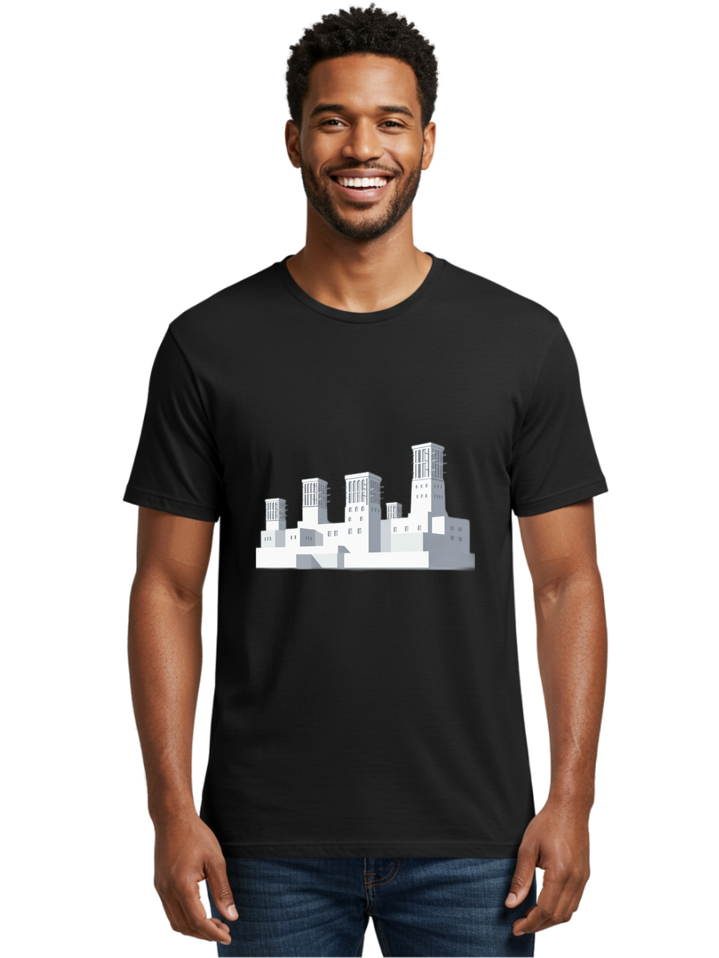 White-Buildings Men'S Graphic Tee, 100% Cotton, Comfortable Casual Summer Wear, Machine Washable, Vintage Camera, Old Camera, Antique Camera, Black Camera, Classic Photography, Photography Equipment, Nostalgic Device, Film Camera, Camera Art Ban975