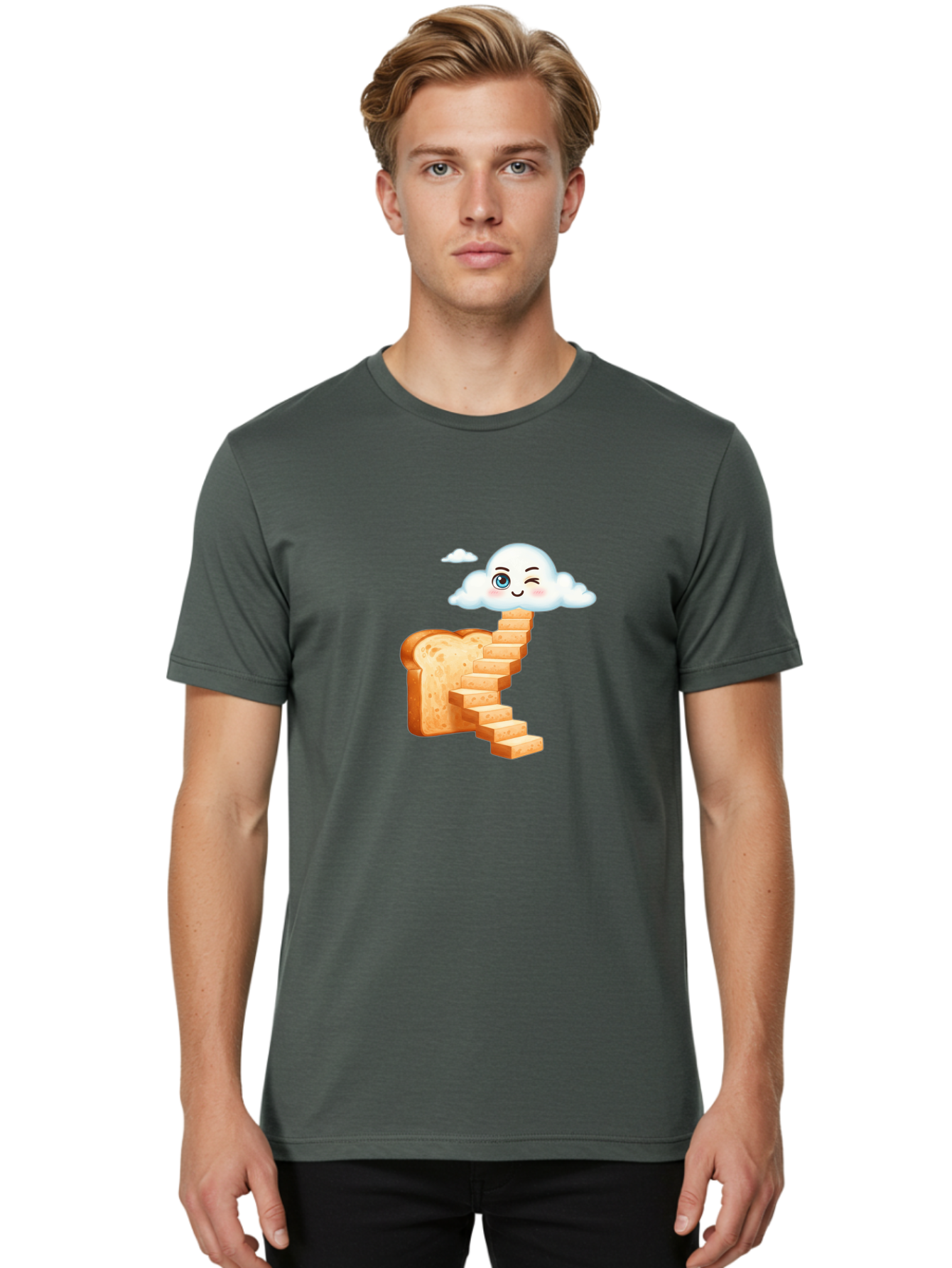 Winking-Cloud-Stairway-Bread Men'S Graphic Tee, 100% Cotton, Comfortable Casual Summer Wear, Machine Washable, Vintage Camera, Old Camera, Antique Camera, Black Camera, Classic Photography, Photography Equipment, Nostalgic Device, Film Camera, Ban980