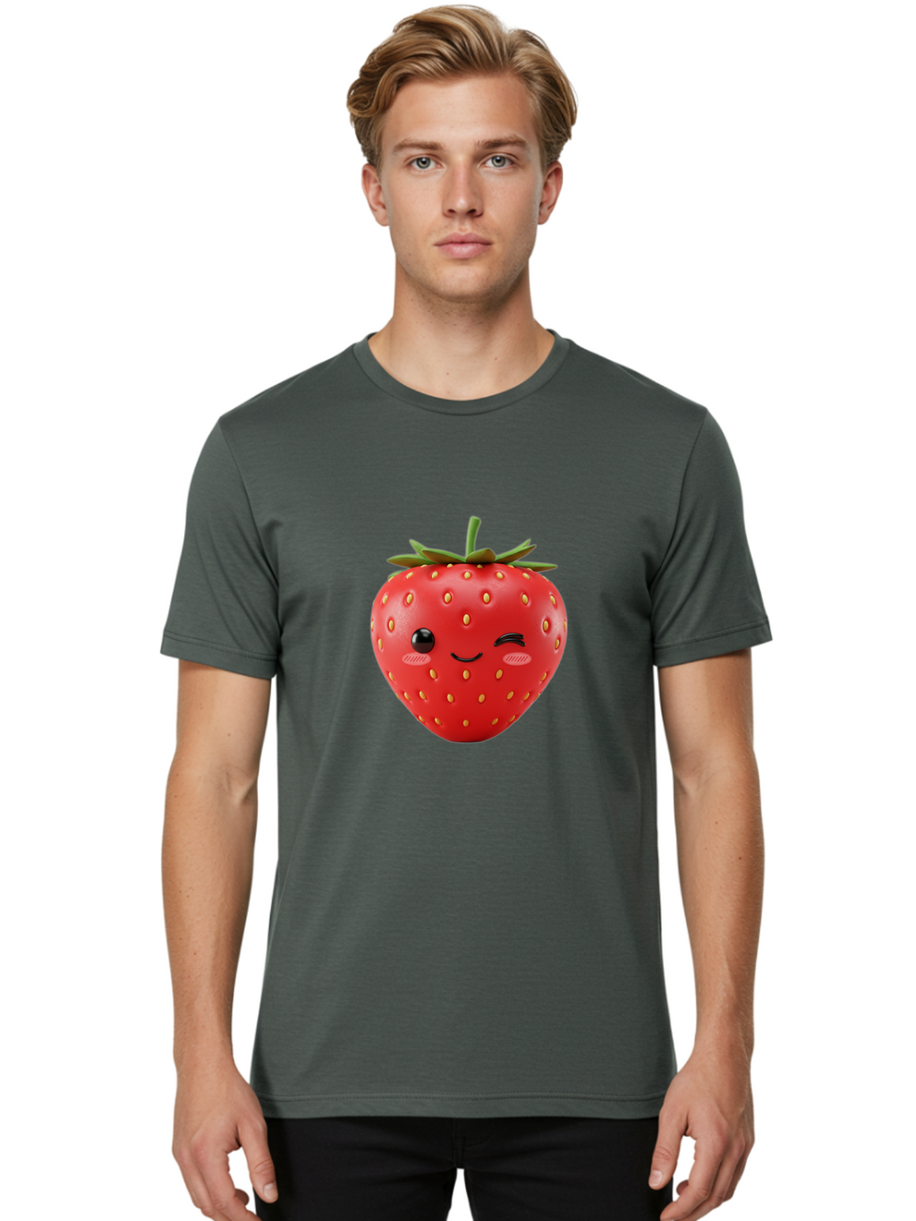 Winking-Strawberry Men'S Graphic Tee, 100% Cotton, Comfortable Casual Summer Wear, Machine Washable, Vintage Camera, Old Camera, Antique Camera, Black Camera, Classic Photography, Photography Equipment, Nostalgic Device, Film Camera, Ban981