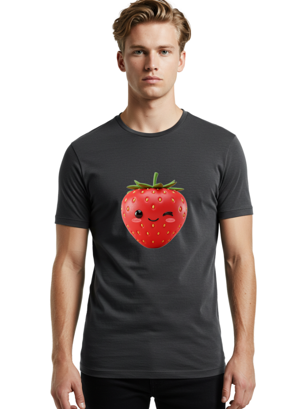 Winking-Strawberry Men'S Graphic Tee, 100% Cotton, Comfortable Casual Summer Wear, Machine Washable, Vintage Camera, Old Camera, Antique Camera, Black Camera, Classic Photography, Photography Equipment, Nostalgic Device, Film Camera, Ban981