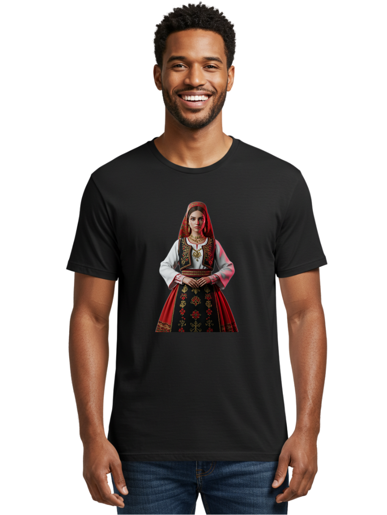 Woman-In-Traditional-Dress Men'S Graphic Tee, 100% Cotton, Comfortable Casual Summer Wear, Machine Washable, Vintage Camera, Old Camera, Antique Camera, Black Camera, Classic Photography, Photography Equipment, Nostalgic Device, Film Camera, Ban988