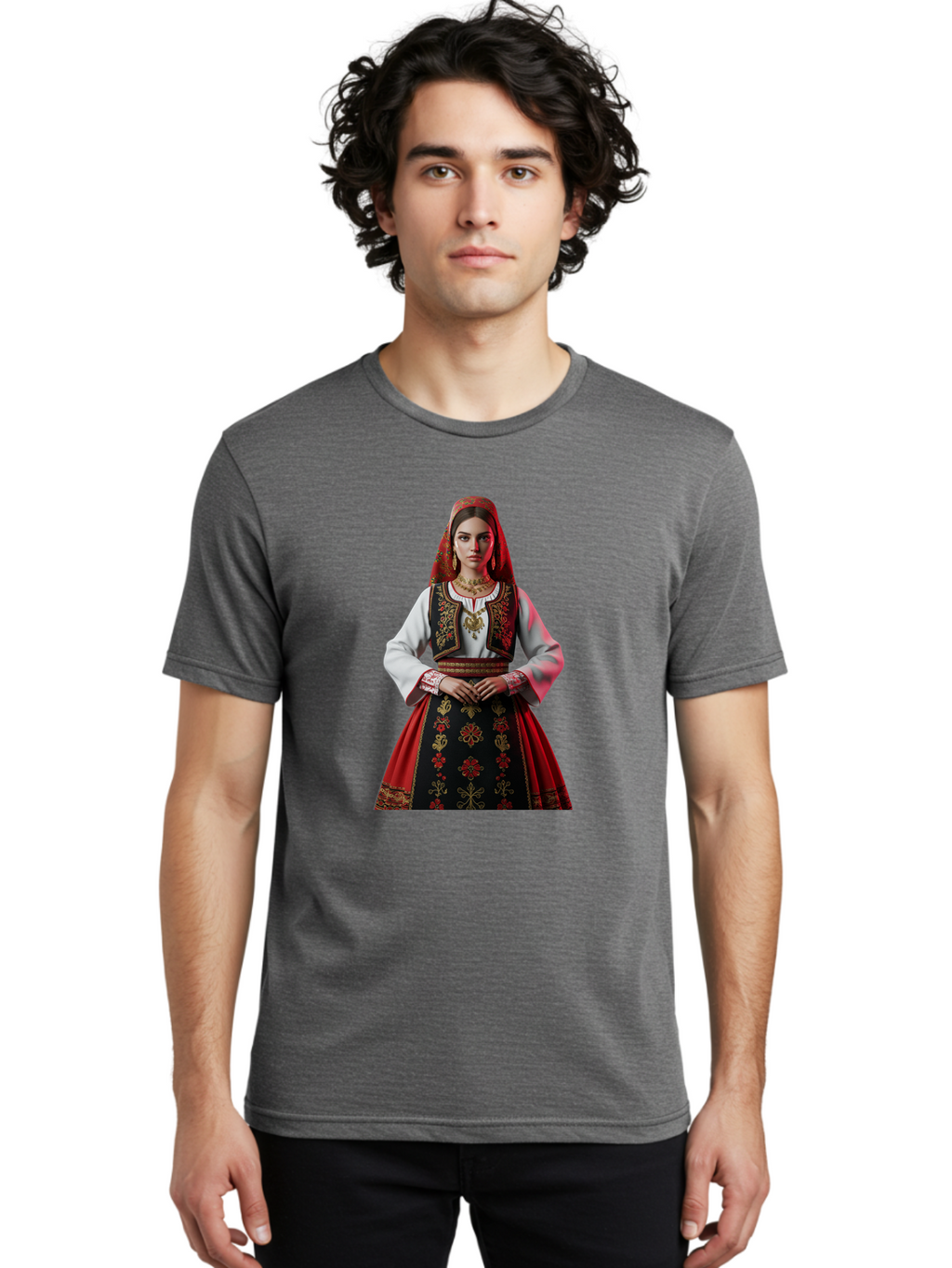 Woman-In-Traditional-Dress Men'S Graphic Tee, 100% Cotton, Comfortable Casual Summer Wear, Machine Washable, Vintage Camera, Old Camera, Antique Camera, Black Camera, Classic Photography, Photography Equipment, Nostalgic Device, Film Camera, Ban988
