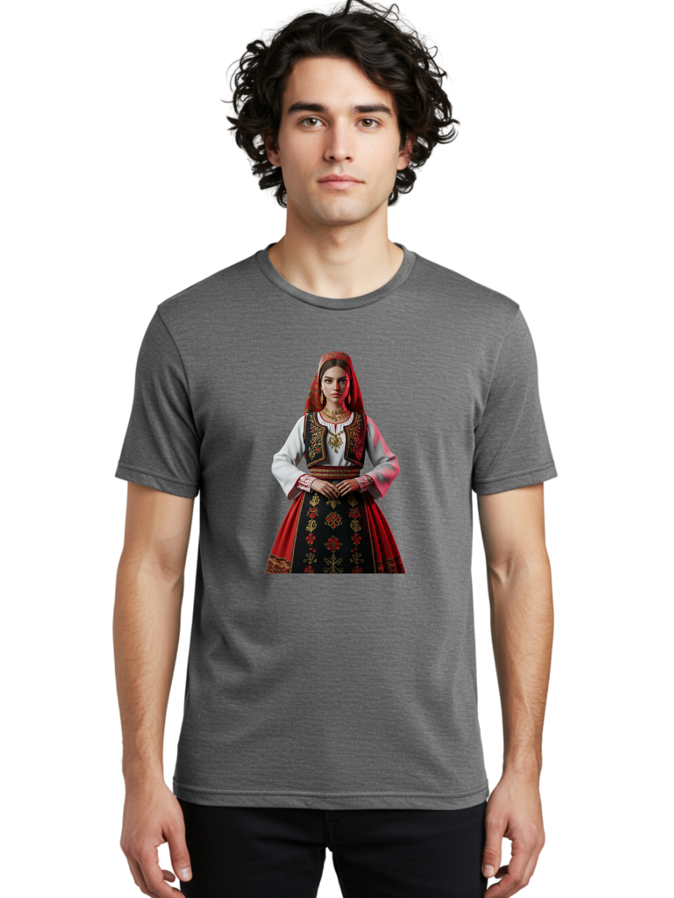 Woman-In-Traditional-Dress Men'S Graphic Tee, 100% Cotton, Comfortable Casual Summer Wear, Machine Washable, Vintage Camera, Old Camera, Antique Camera, Black Camera, Classic Photography, Photography Equipment, Nostalgic Device, Film Camera, Ban988