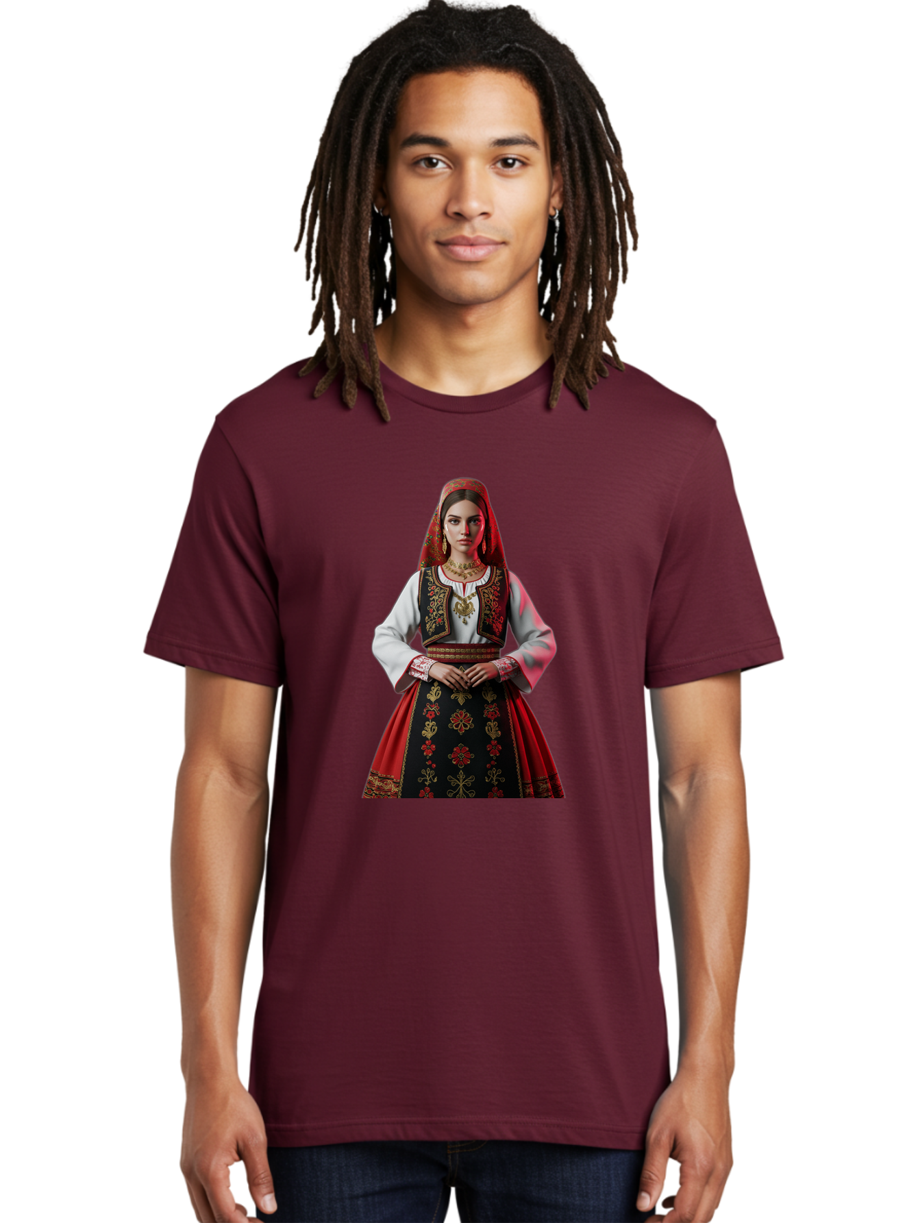 Woman-In-Traditional-Dress Men'S Graphic Tee, 100% Cotton, Comfortable Casual Summer Wear, Machine Washable, Vintage Camera, Old Camera, Antique Camera, Black Camera, Classic Photography, Photography Equipment, Nostalgic Device, Film Camera, Ban988