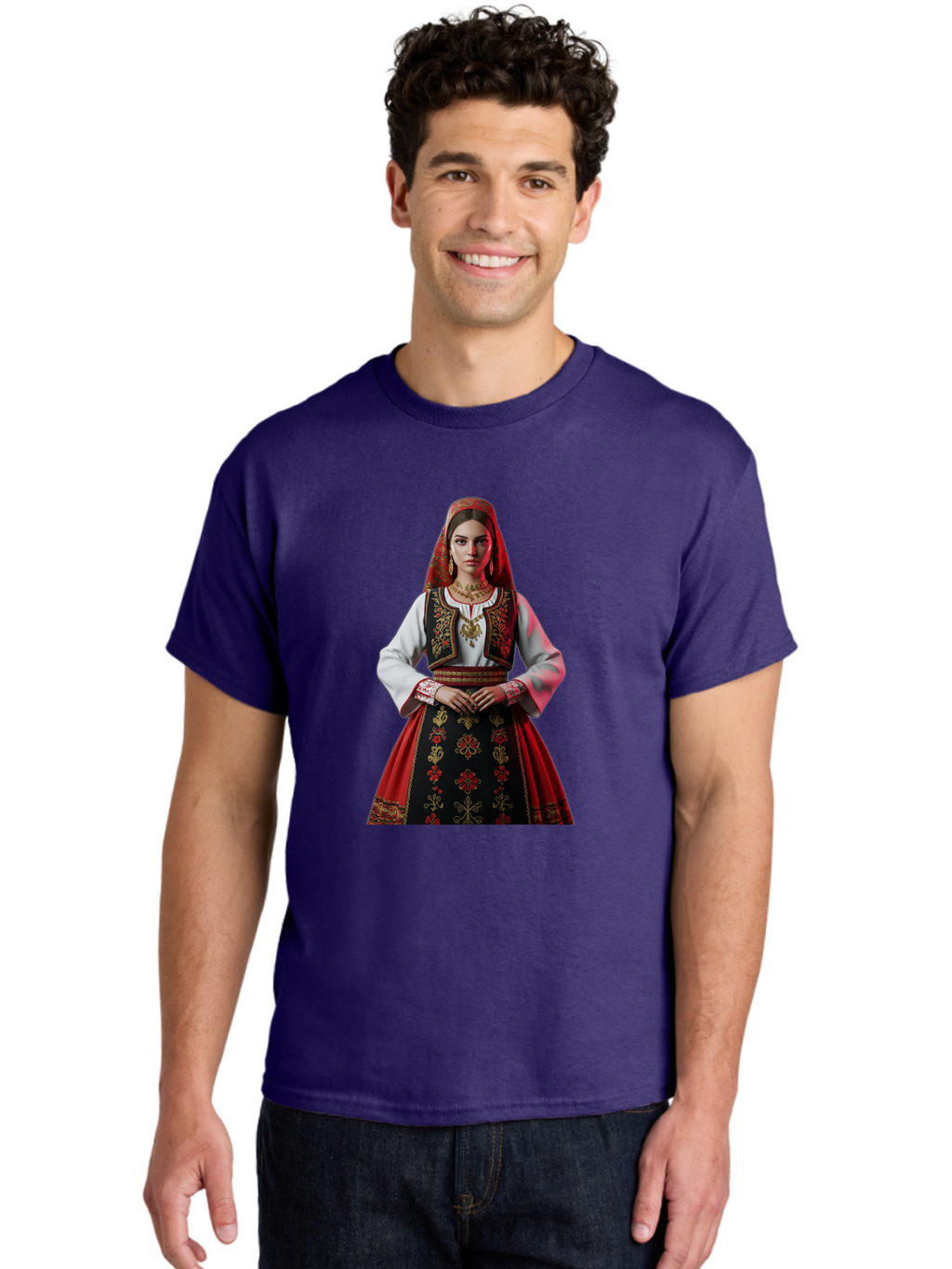 Woman-In-Traditional-Dress Men'S Graphic Tee, 100% Cotton, Comfortable Casual Summer Wear, Machine Washable, Vintage Camera, Old Camera, Antique Camera, Black Camera, Classic Photography, Photography Equipment, Nostalgic Device, Film Camera, Ban988