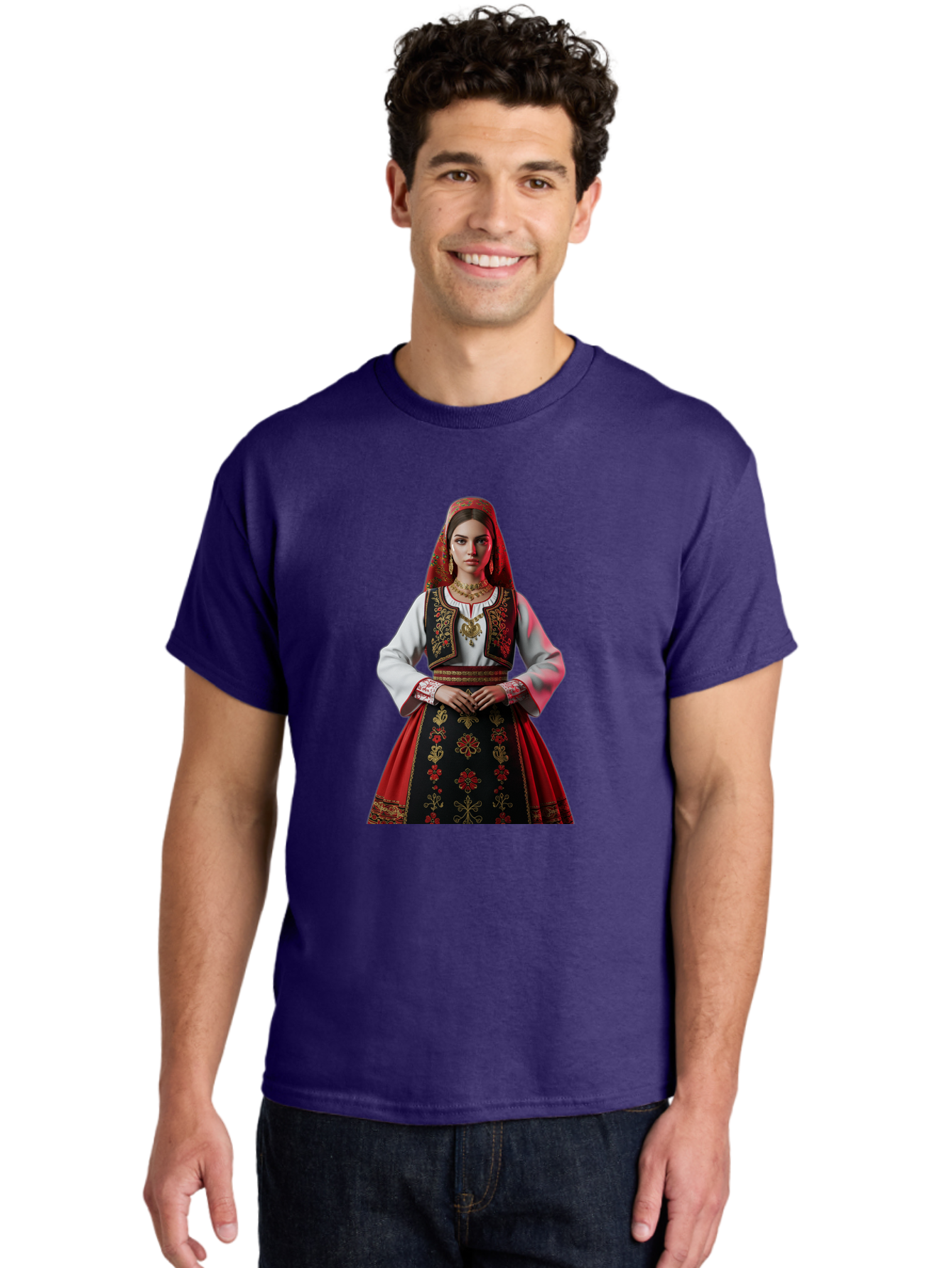 Woman-In-Traditional-Dress Men'S Graphic Tee, 100% Cotton, Comfortable Casual Summer Wear, Machine Washable, Vintage Camera, Old Camera, Antique Camera, Black Camera, Classic Photography, Photography Equipment, Nostalgic Device, Film Camera, Ban988