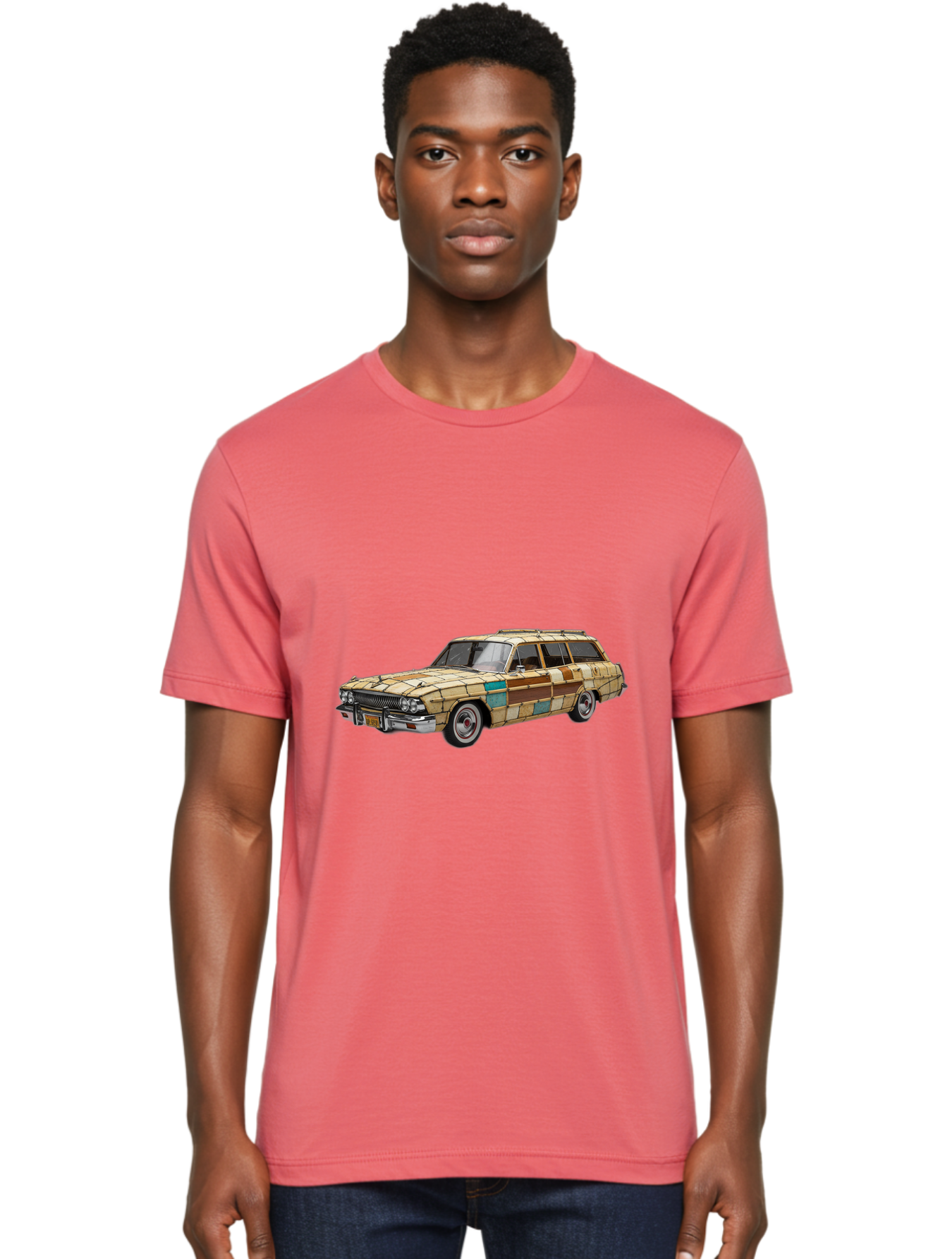 Wood-Panel-Station-Wagon Men'S Graphic Tee, 100% Cotton, Comfortable Casual Summer Wear, Machine Washable, Vintage Camera, Old Camera, Antique Camera, Black Camera, Classic Photography, Photography Equipment, Nostalgic Device, Film Camera, Ban990