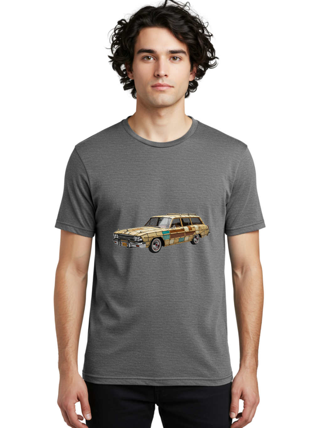 Wood-Panel-Station-Wagon Men'S Graphic Tee, 100% Cotton, Comfortable Casual Summer Wear, Machine Washable, Vintage Camera, Old Camera, Antique Camera, Black Camera, Classic Photography, Photography Equipment, Nostalgic Device, Film Camera, Ban990