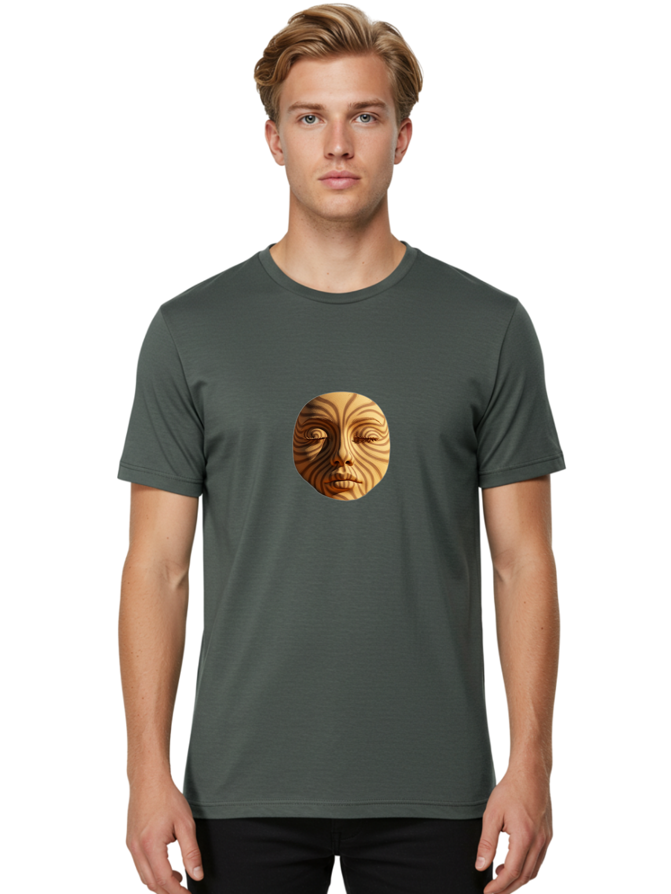 Wooden-Mask Men'S Graphic Tee, 100% Cotton, Comfortable Casual Summer Wear, Machine Washable, Vintage Camera, Old Camera, Antique Camera, Black Camera, Classic Photography, Photography Equipment, Nostalgic Device, Film Camera, Camera Art Ban991