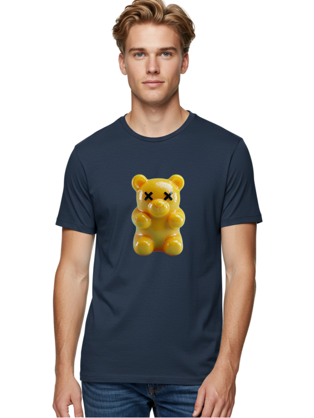 X-Eyes-Gummy-Bear Men'S Graphic Tee, 100% Cotton, Comfortable Casual Summer Wear, Machine Washable, Vintage Camera, Old Camera, Antique Camera, Black Camera, Classic Photography, Photography Equipment, Nostalgic Device, Film Camera, Camera Art Ban995