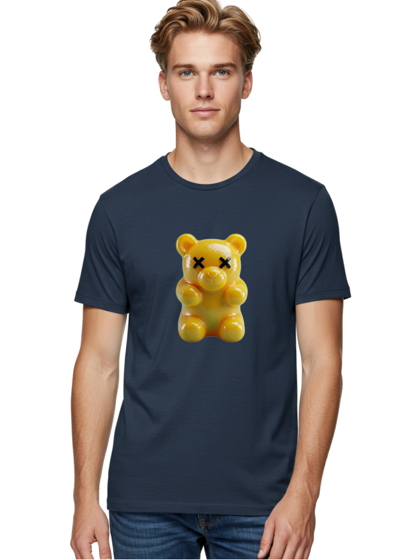 X-Eyes-Gummy-Bear Men'S Graphic Tee, 100% Cotton, Comfortable Casual Summer Wear, Machine Washable, Vintage Camera, Old Camera, Antique Camera, Black Camera, Classic Photography, Photography Equipment, Nostalgic Device, Film Camera, Camera Art Ban995