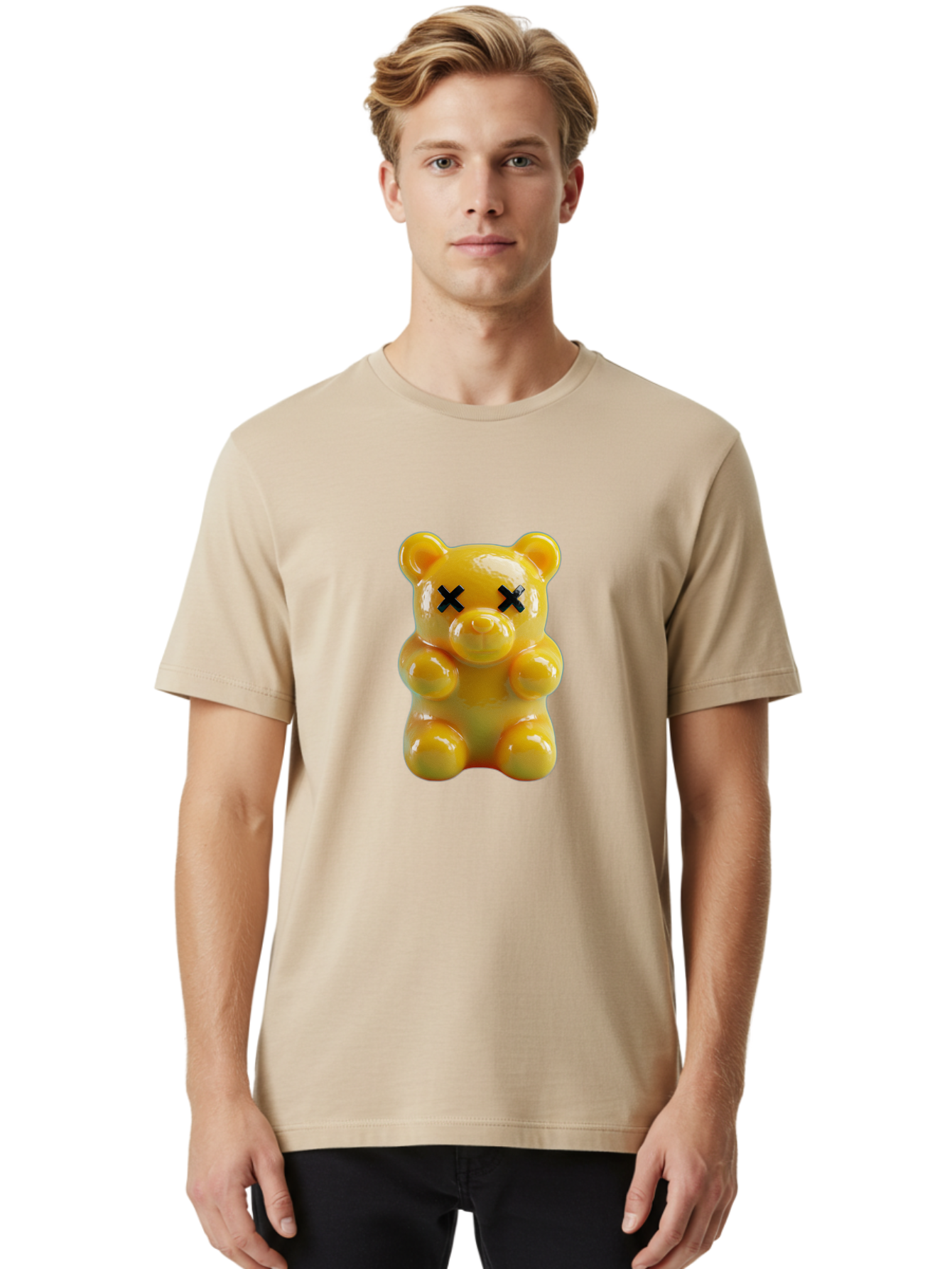 X-Eyes-Gummy-Bear Men'S Graphic Tee, 100% Cotton, Comfortable Casual Summer Wear, Machine Washable, Vintage Camera, Old Camera, Antique Camera, Black Camera, Classic Photography, Photography Equipment, Nostalgic Device, Film Camera, Camera Art Ban995