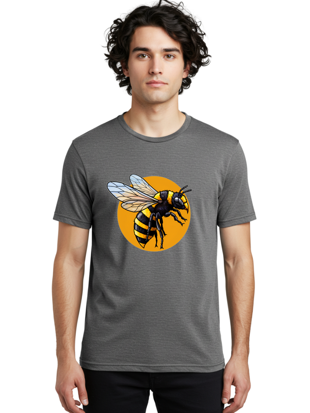 Yellow-And-Black-Bee Men'S Graphic Tee, 100% Cotton, Comfortable Casual Summer Wear, Machine Washable, Vintage Camera, Old Camera, Antique Camera, Black Camera, Classic Photography, Photography Equipment, Nostalgic Device, Film Camera, Ban997