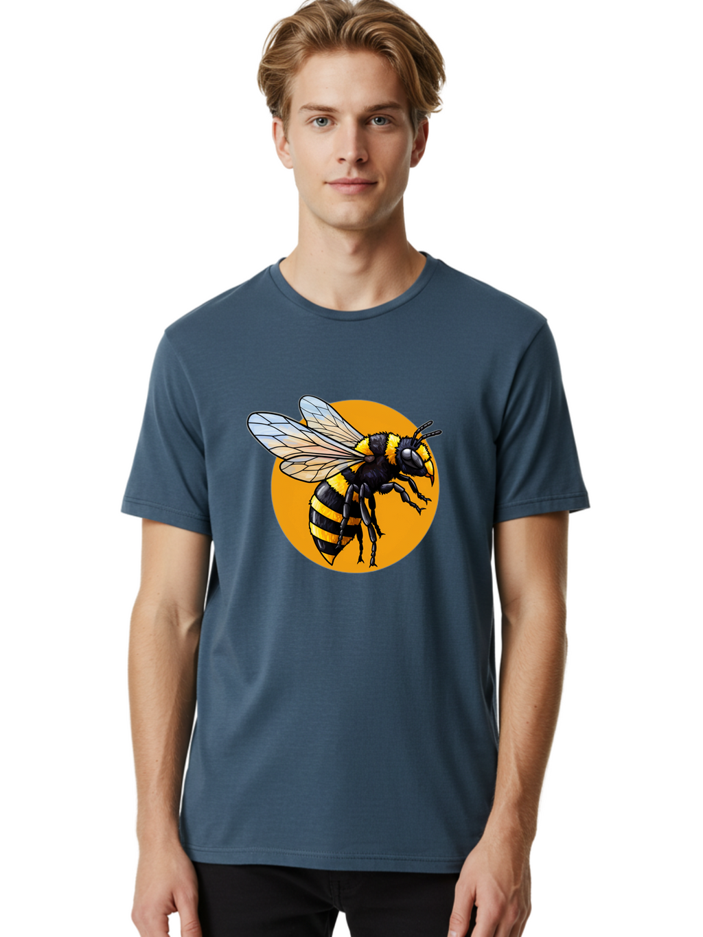 Yellow-And-Black-Bee Men'S Graphic Tee, 100% Cotton, Comfortable Casual Summer Wear, Machine Washable, Vintage Camera, Old Camera, Antique Camera, Black Camera, Classic Photography, Photography Equipment, Nostalgic Device, Film Camera, Ban997