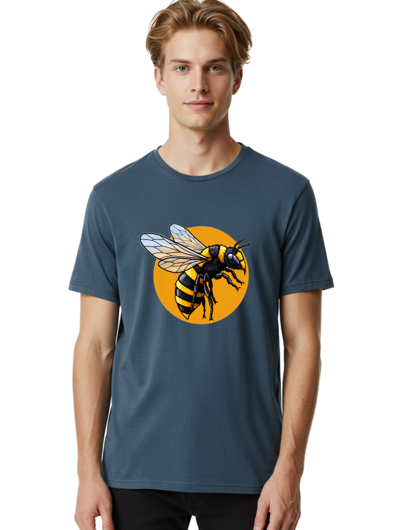Yellow-And-Black-Bee Men'S Graphic Tee, 100% Cotton, Comfortable Casual Summer Wear, Machine Washable, Vintage Camera, Old Camera, Antique Camera, Black Camera, Classic Photography, Photography Equipment, Nostalgic Device, Film Camera, Ban997