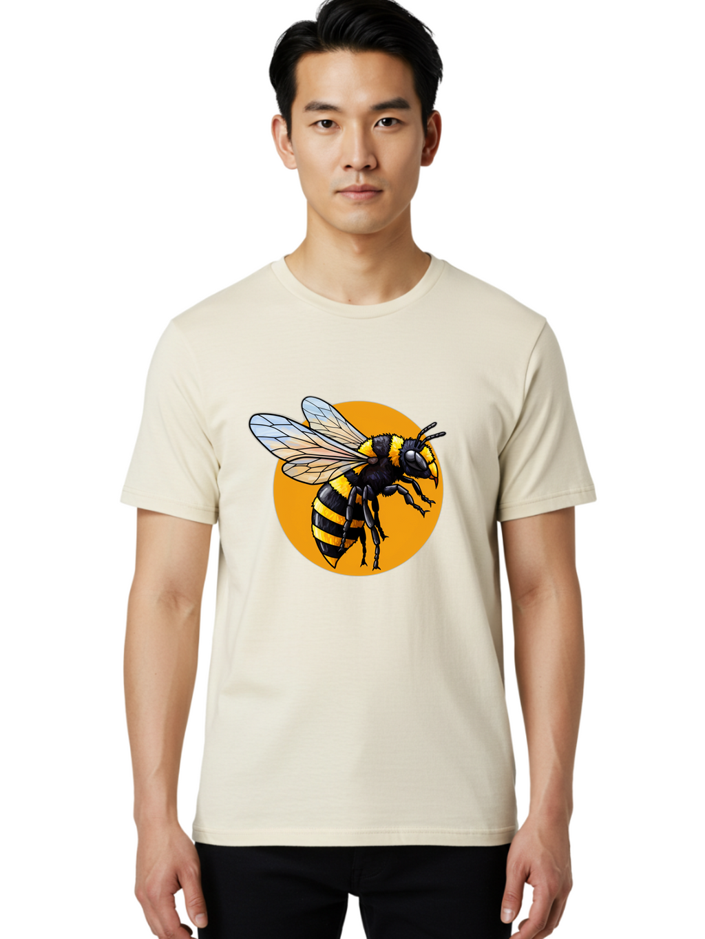 Yellow-And-Black-Bee Men'S Graphic Tee, 100% Cotton, Comfortable Casual Summer Wear, Machine Washable, Vintage Camera, Old Camera, Antique Camera, Black Camera, Classic Photography, Photography Equipment, Nostalgic Device, Film Camera, Ban997