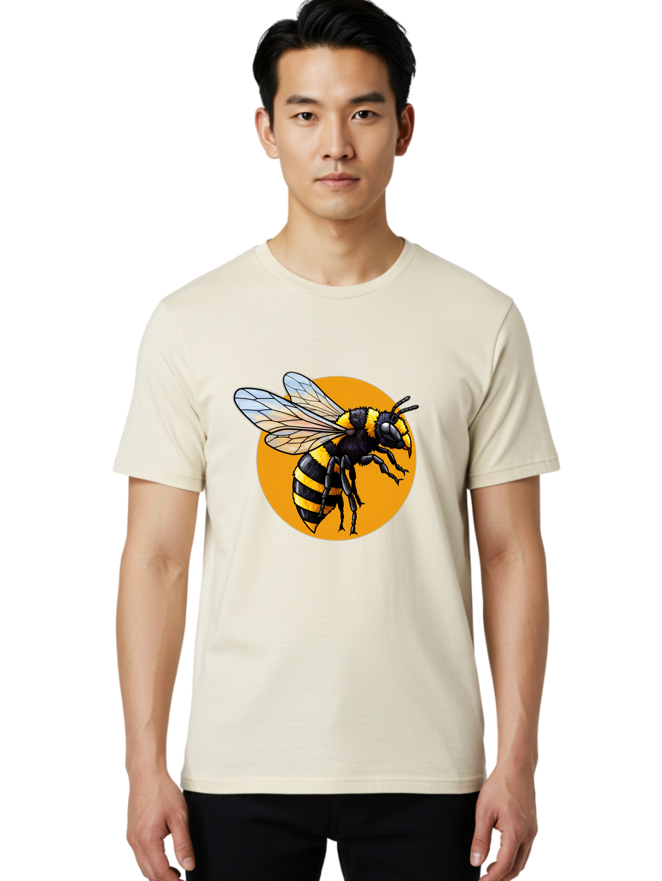 Yellow-And-Black-Bee Men'S Graphic Tee, 100% Cotton, Comfortable Casual Summer Wear, Machine Washable, Vintage Camera, Old Camera, Antique Camera, Black Camera, Classic Photography, Photography Equipment, Nostalgic Device, Film Camera, Ban997