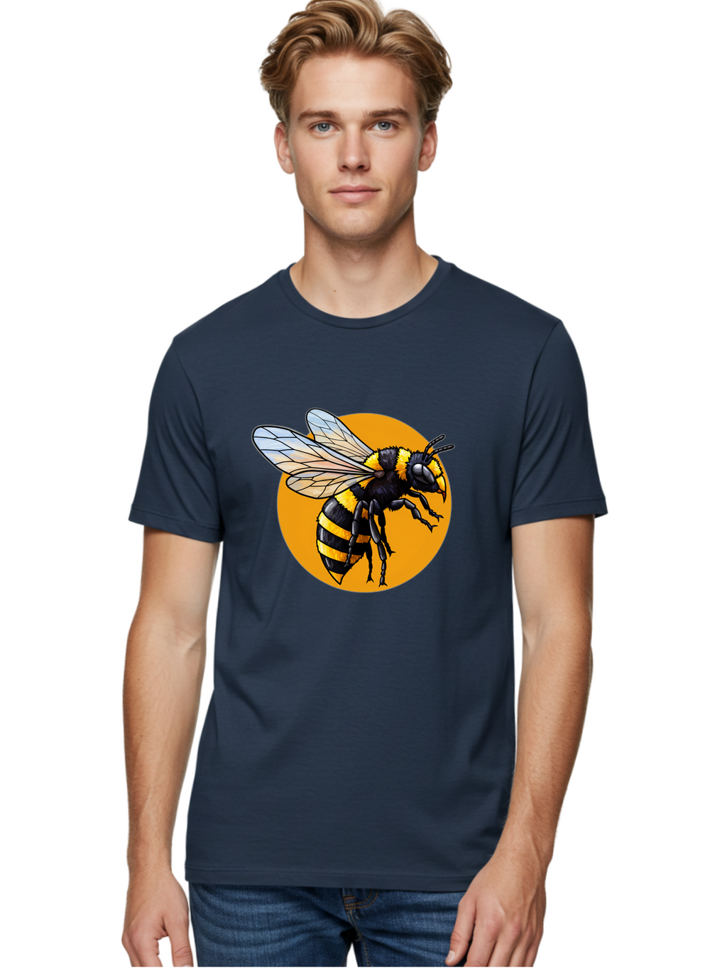 Yellow-And-Black-Bee Men'S Graphic Tee, 100% Cotton, Comfortable Casual Summer Wear, Machine Washable, Vintage Camera, Old Camera, Antique Camera, Black Camera, Classic Photography, Photography Equipment, Nostalgic Device, Film Camera, Ban997