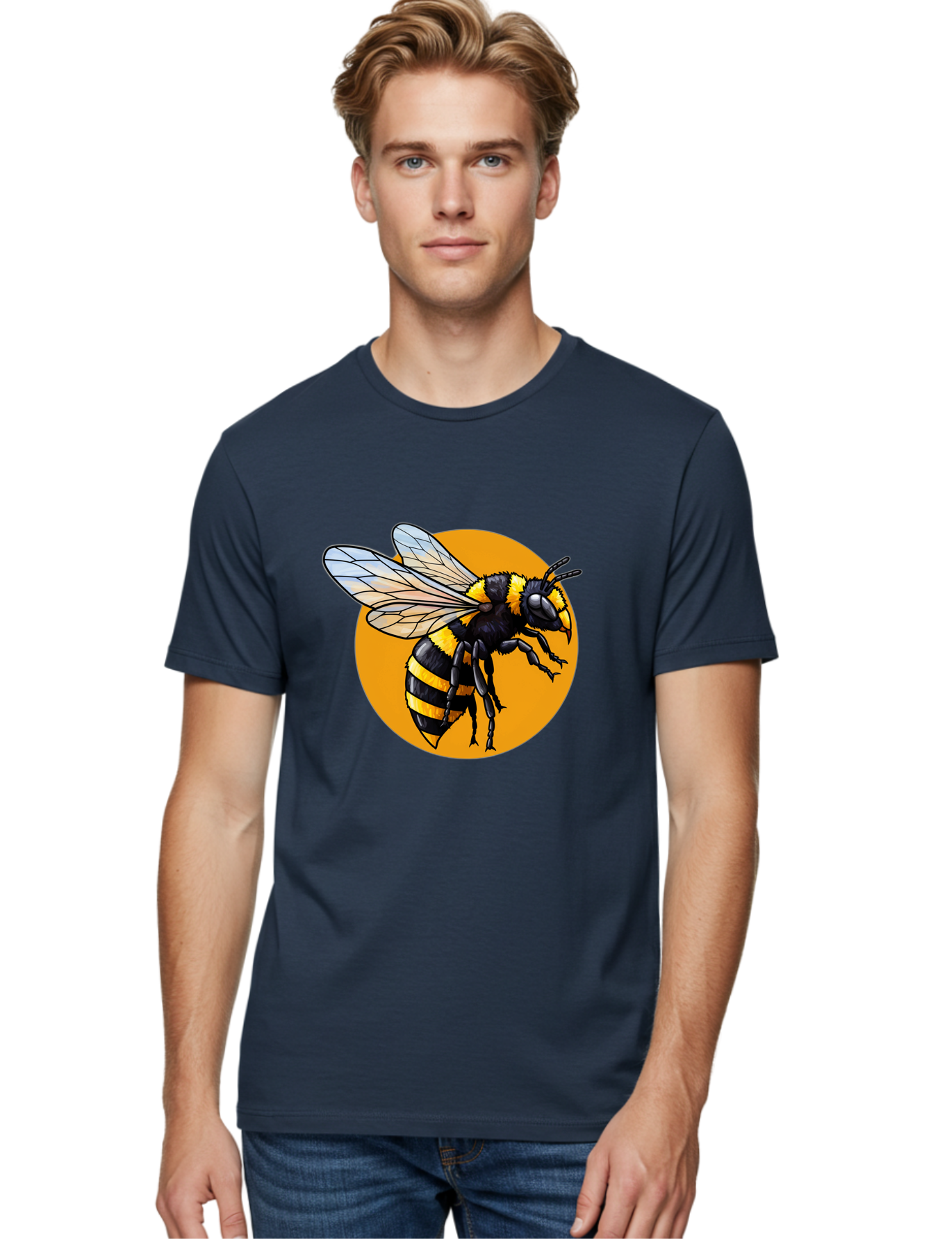 Yellow-And-Black-Bee Men'S Graphic Tee, 100% Cotton, Comfortable Casual Summer Wear, Machine Washable, Vintage Camera, Old Camera, Antique Camera, Black Camera, Classic Photography, Photography Equipment, Nostalgic Device, Film Camera, Ban997