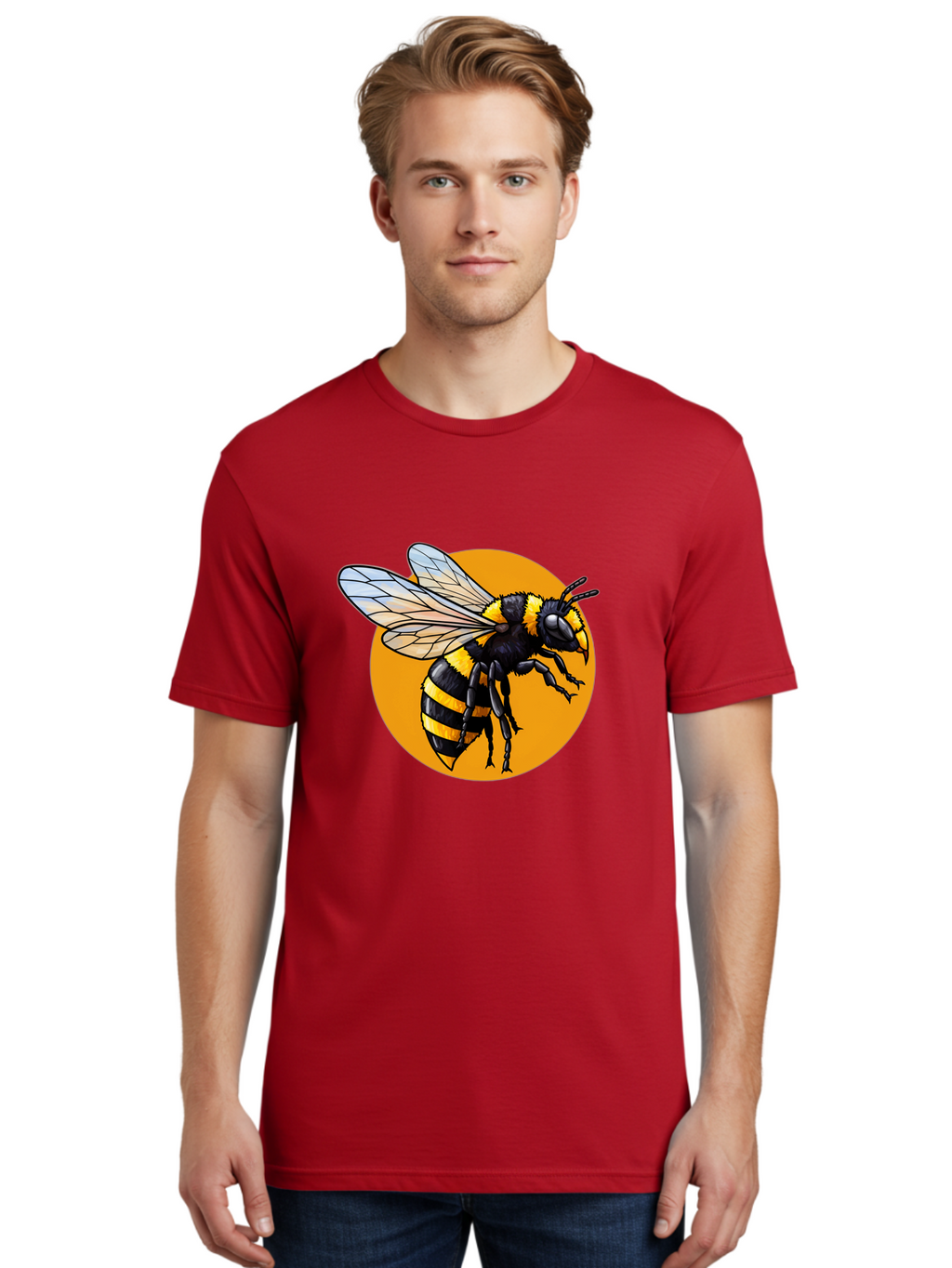 Yellow-And-Black-Bee Men'S Graphic Tee, 100% Cotton, Comfortable Casual Summer Wear, Machine Washable, Vintage Camera, Old Camera, Antique Camera, Black Camera, Classic Photography, Photography Equipment, Nostalgic Device, Film Camera, Ban997