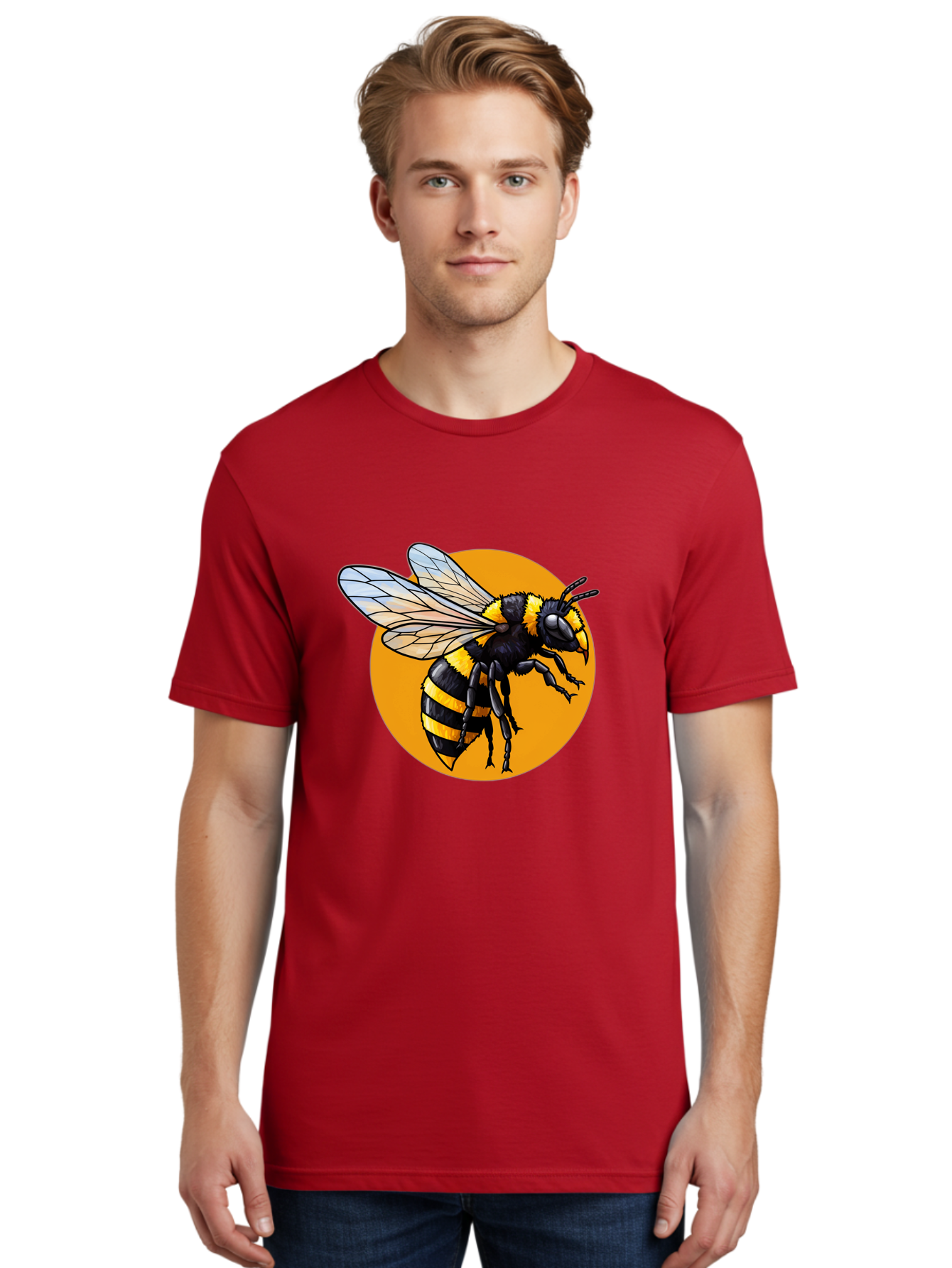 Yellow-And-Black-Bee Men'S Graphic Tee, 100% Cotton, Comfortable Casual Summer Wear, Machine Washable, Vintage Camera, Old Camera, Antique Camera, Black Camera, Classic Photography, Photography Equipment, Nostalgic Device, Film Camera, Ban997