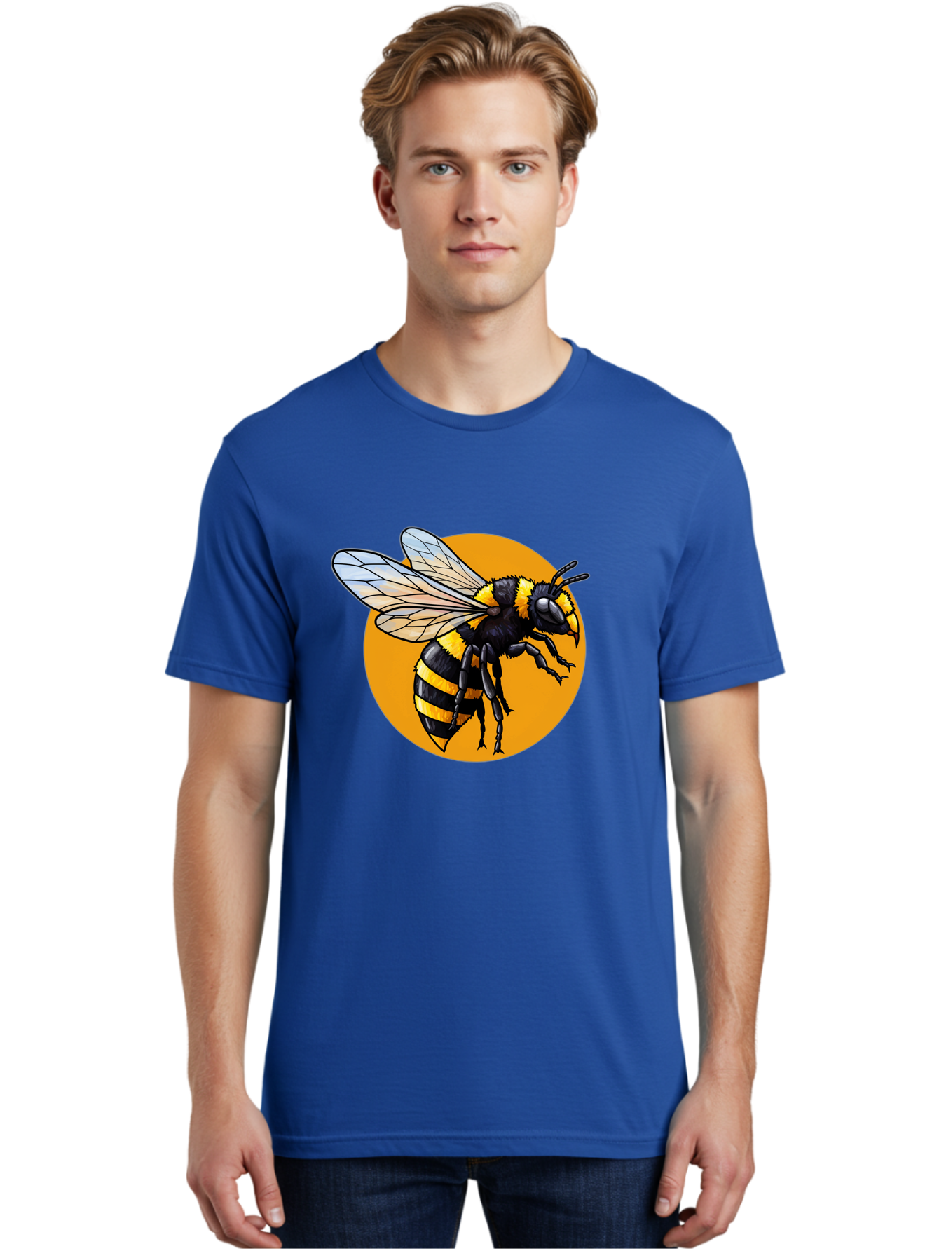Yellow-And-Black-Bee Men'S Graphic Tee, 100% Cotton, Comfortable Casual Summer Wear, Machine Washable, Vintage Camera, Old Camera, Antique Camera, Black Camera, Classic Photography, Photography Equipment, Nostalgic Device, Film Camera, Ban997