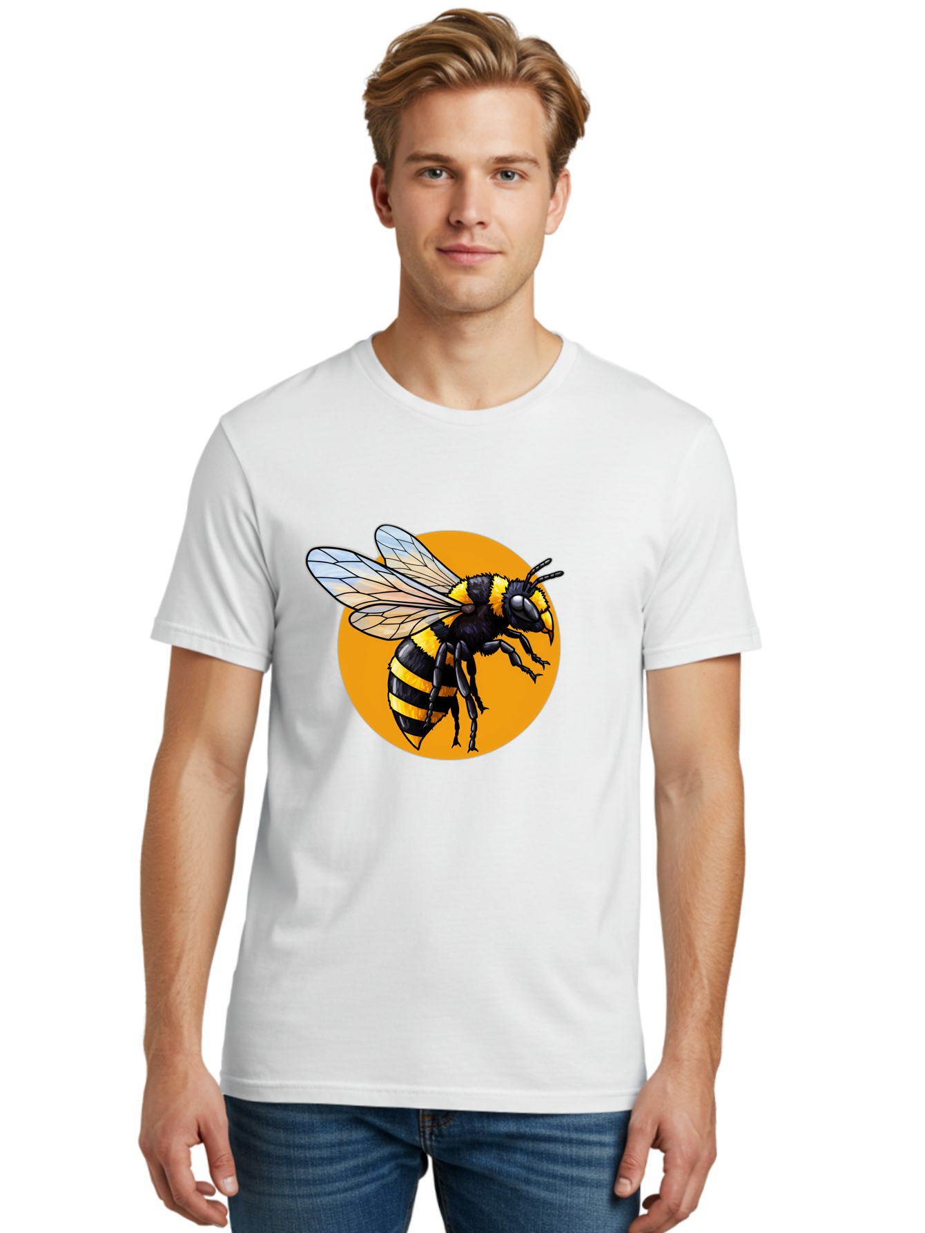 Yellow-And-Black-Bee Men'S Graphic Tee, 100% Cotton, Comfortable Casual Summer Wear, Machine Washable, Vintage Camera, Old Camera, Antique Camera, Black Camera, Classic Photography, Photography Equipment, Nostalgic Device, Film Camera, Ban997