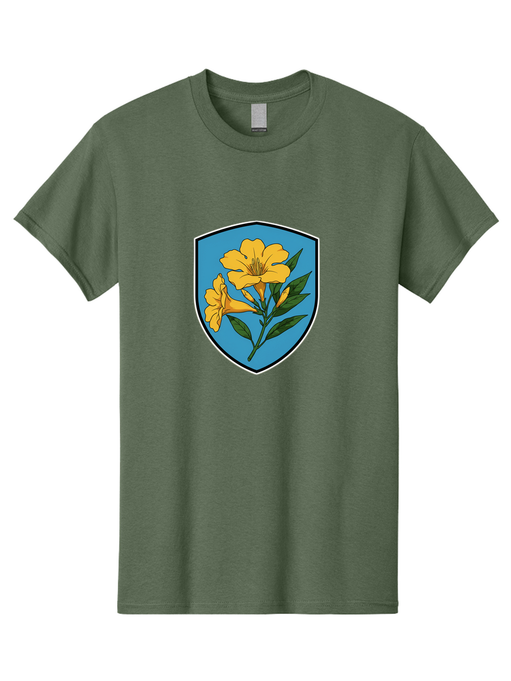 Yellow-Flowers-Shield Men'S Graphic Tee, 100% Cotton, Comfortable Casual Summer Wear, Machine Washable, Vintage Camera, Old Camera, Antique Camera, Black Camera, Classic Photography, Photography Equipment, Nostalgic Device, Film Camera, Ban998