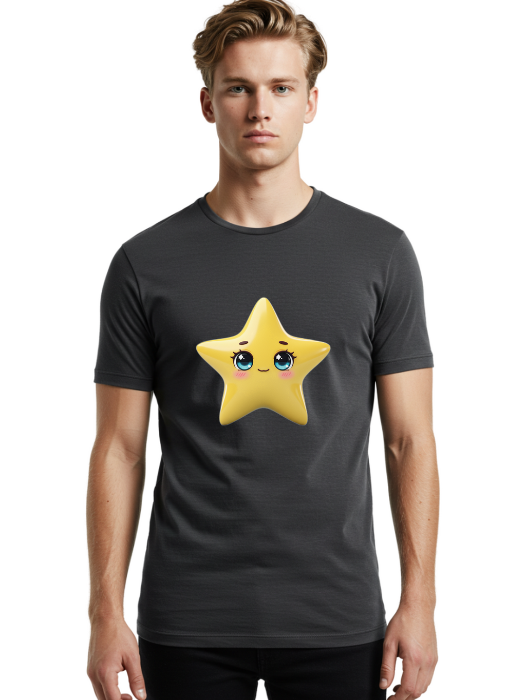 Yellow-Star-1 Men'S Graphic Tee, 100% Cotton, Comfortable Casual Summer Wear, Machine Washable, Vintage Camera, Old Camera, Antique Camera, Black Camera, Classic Photography, Photography Equipment, Nostalgic Device, Film Camera, Camera Art Ban999