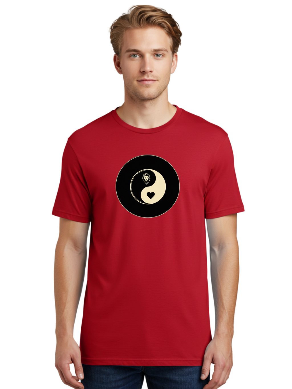 Yin-Yang-Heart-Lion Men'S Graphic Tee, 100% Cotton, Comfortable Casual Summer Wear, Machine Washable, Vintage Camera, Old Camera, Antique Camera, Black Camera, Classic Photography, Photography Equipment, Nostalgic Device, Film Camera, Bao001