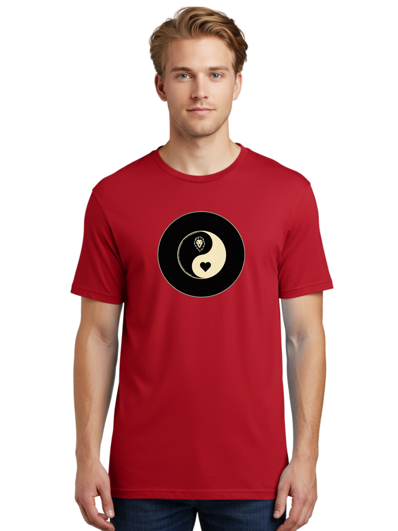 Yin-Yang-Heart-Lion Men'S Graphic Tee, 100% Cotton, Comfortable Casual Summer Wear, Machine Washable, Vintage Camera, Old Camera, Antique Camera, Black Camera, Classic Photography, Photography Equipment, Nostalgic Device, Film Camera, Bao001