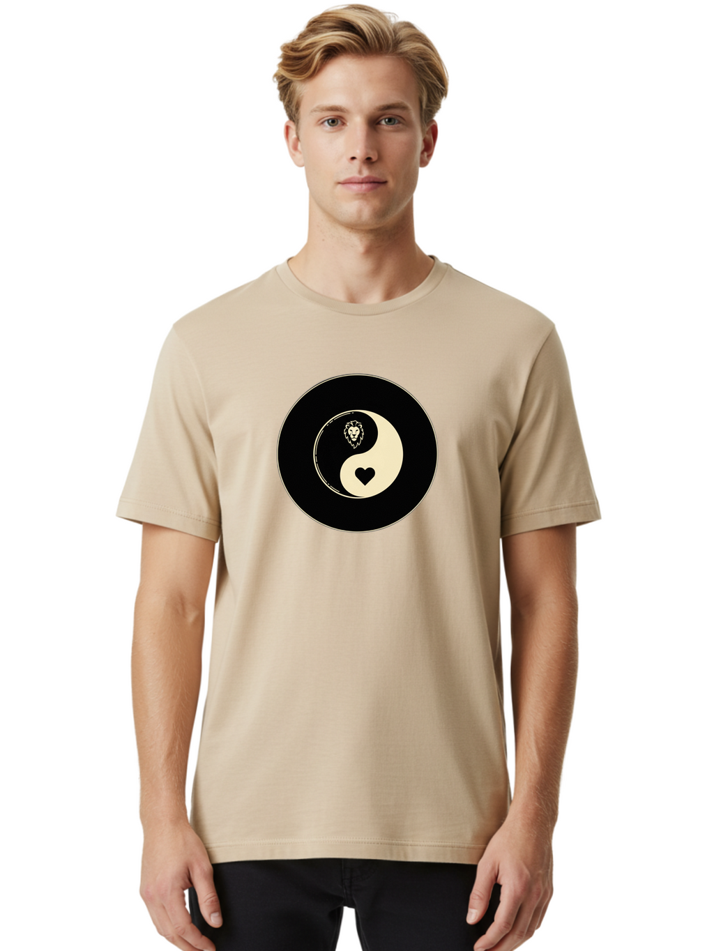 Yin-Yang-Heart-Lion Men'S Graphic Tee, 100% Cotton, Comfortable Casual Summer Wear, Machine Washable, Vintage Camera, Old Camera, Antique Camera, Black Camera, Classic Photography, Photography Equipment, Nostalgic Device, Film Camera, Bao001