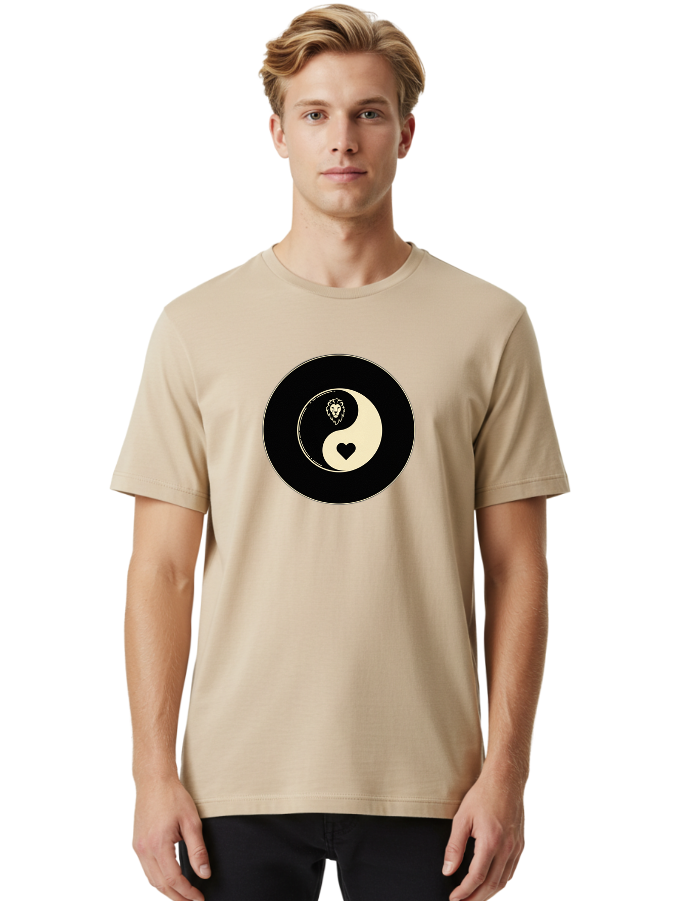 Yin-Yang-Heart-Lion Men'S Graphic Tee, 100% Cotton, Comfortable Casual Summer Wear, Machine Washable, Vintage Camera, Old Camera, Antique Camera, Black Camera, Classic Photography, Photography Equipment, Nostalgic Device, Film Camera, Bao001