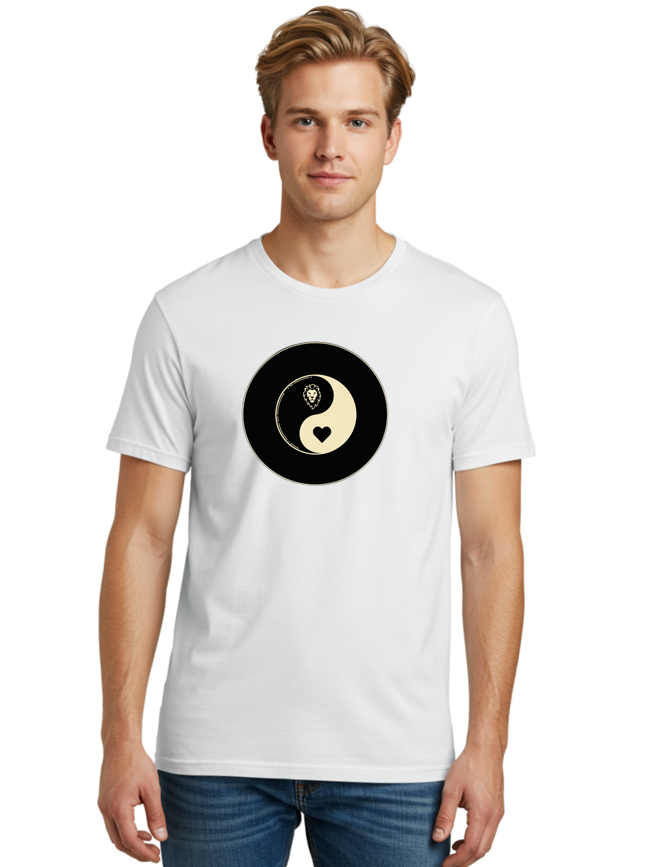 Yin-Yang-Heart-Lion Men'S Graphic Tee, 100% Cotton, Comfortable Casual Summer Wear, Machine Washable, Vintage Camera, Old Camera, Antique Camera, Black Camera, Classic Photography, Photography Equipment, Nostalgic Device, Film Camera, Bao001