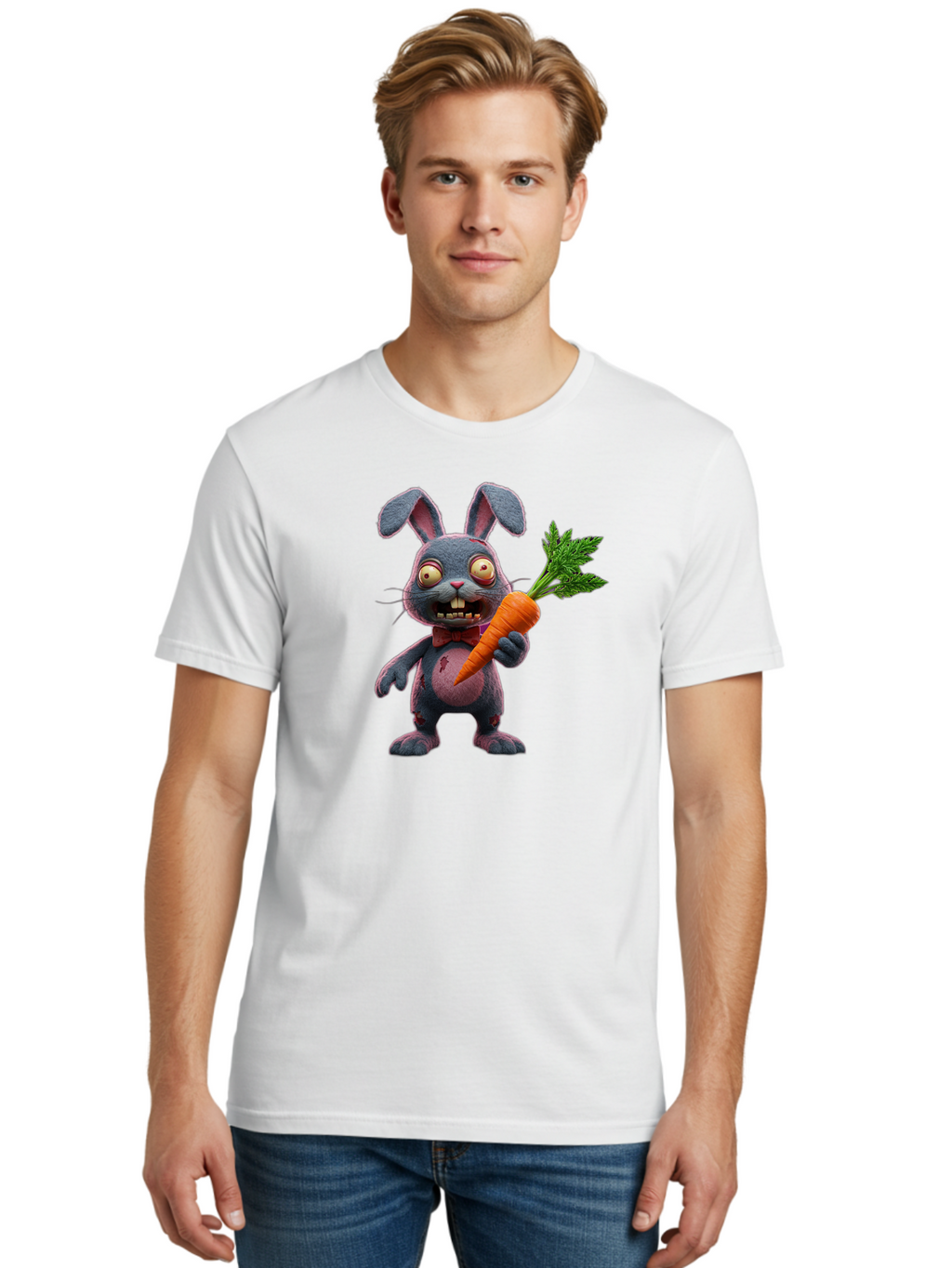 Zombie-Bunny-4 Men'S Graphic Tee, 100% Cotton, Comfortable Casual Summer Wear, Machine Washable, Vintage Camera, Old Camera, Antique Camera, Black Camera, Classic Photography, Photography Equipment, Nostalgic Device, Film Camera, Camera Art Bao007