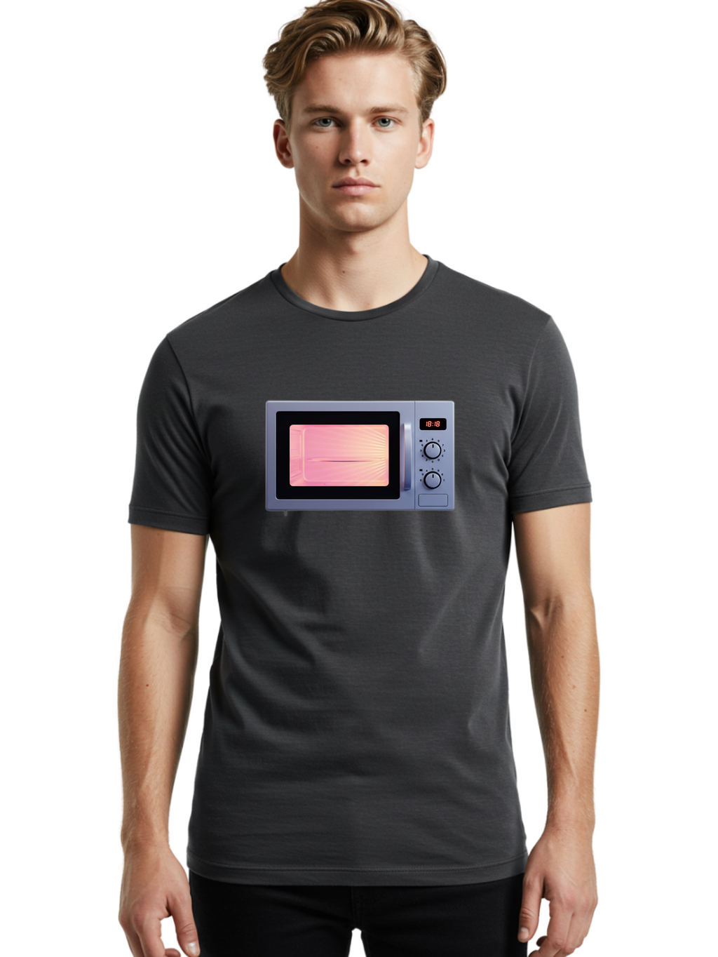 18-18-Microwave Men'S Graphic Tee, 100% Cotton, Comfortable Casual Summer Wear, Machine Washable, Vintage Camera, Old Camera, Antique Camera, Black Camera, Classic Photography, Photography Equipment, Nostalgic Device, Film Camera, Camera Art Bao017