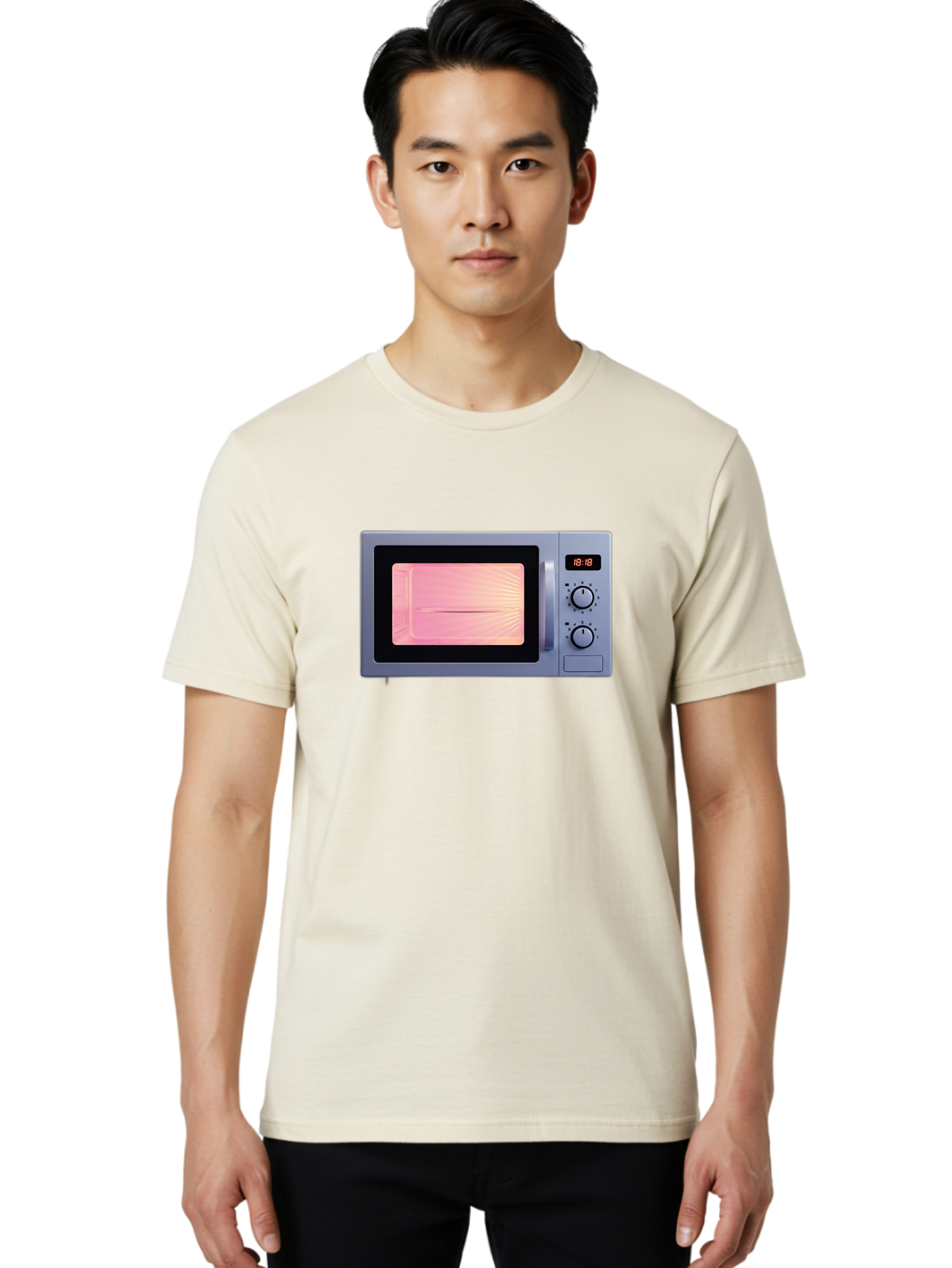 18-18-Microwave Men'S Graphic Tee, 100% Cotton, Comfortable Casual Summer Wear, Machine Washable, Vintage Camera, Old Camera, Antique Camera, Black Camera, Classic Photography, Photography Equipment, Nostalgic Device, Film Camera, Camera Art Bao017