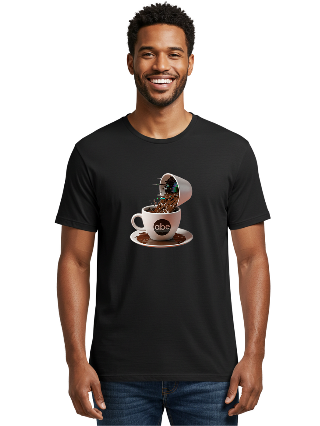 Abe-Coffee-Cup Men'S Graphic Tee, 100% Cotton, Comfortable Casual Summer Wear, Machine Washable, Vintage Camera, Old Camera, Antique Camera, Black Camera, Classic Photography, Photography Equipment, Nostalgic Device, Film Camera, Camera Art Bao030