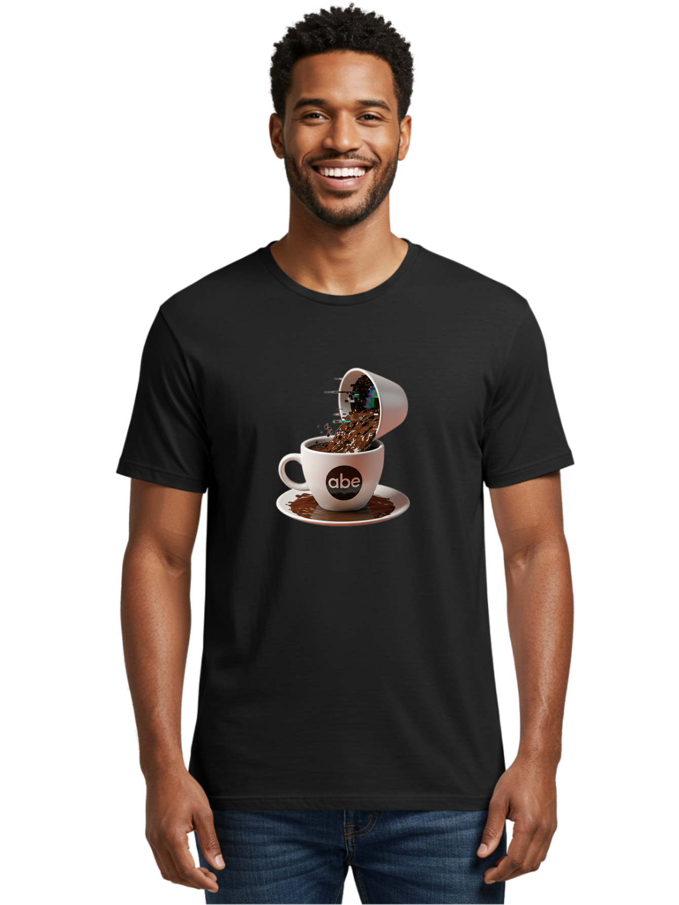 Abe-Coffee-Cup Men'S Graphic Tee, 100% Cotton, Comfortable Casual Summer Wear, Machine Washable, Vintage Camera, Old Camera, Antique Camera, Black Camera, Classic Photography, Photography Equipment, Nostalgic Device, Film Camera, Camera Art Bao030