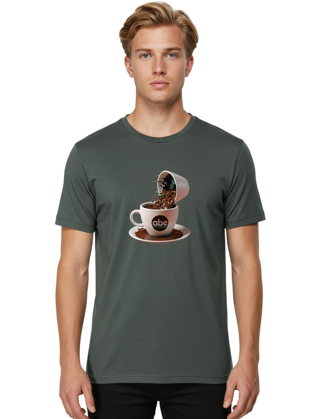 Abe-Coffee-Cup Men'S Graphic Tee, 100% Cotton, Comfortable Casual Summer Wear, Machine Washable, Vintage Camera, Old Camera, Antique Camera, Black Camera, Classic Photography, Photography Equipment, Nostalgic Device, Film Camera, Camera Art Bao030
