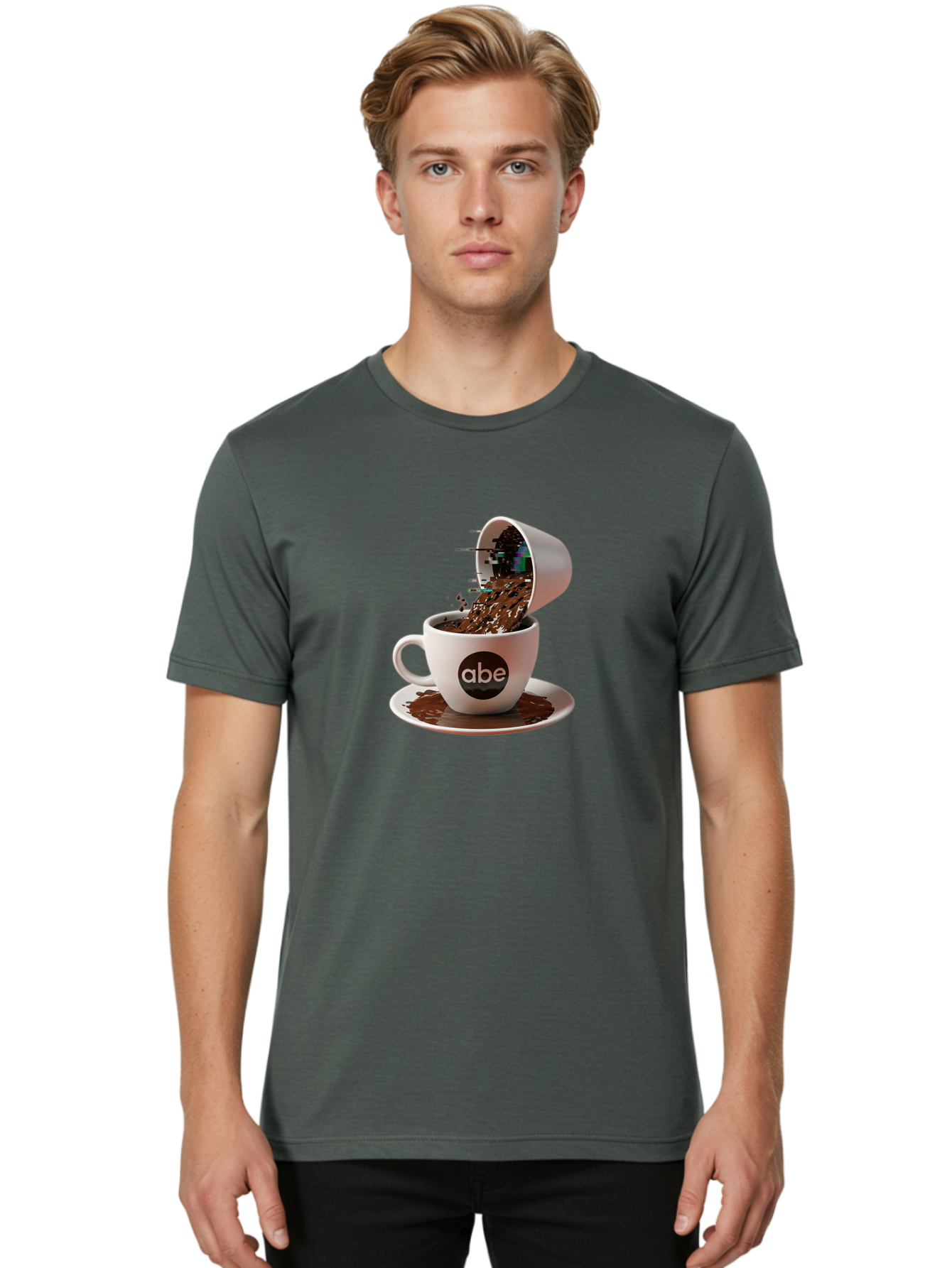 Abe-Coffee-Cup Men'S Graphic Tee, 100% Cotton, Comfortable Casual Summer Wear, Machine Washable, Vintage Camera, Old Camera, Antique Camera, Black Camera, Classic Photography, Photography Equipment, Nostalgic Device, Film Camera, Camera Art Bao030
