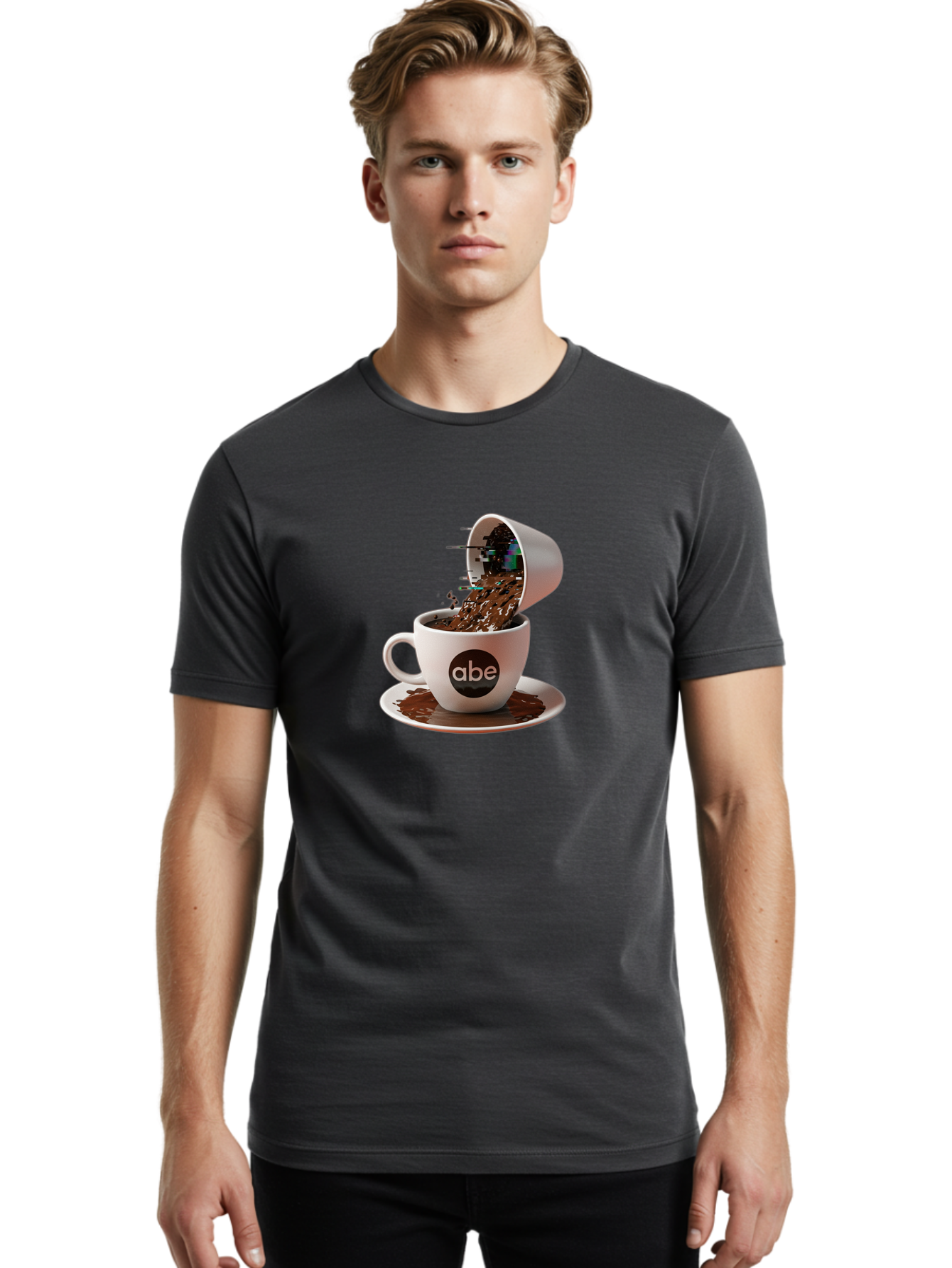 Abe-Coffee-Cup Men'S Graphic Tee, 100% Cotton, Comfortable Casual Summer Wear, Machine Washable, Vintage Camera, Old Camera, Antique Camera, Black Camera, Classic Photography, Photography Equipment, Nostalgic Device, Film Camera, Camera Art Bao030
