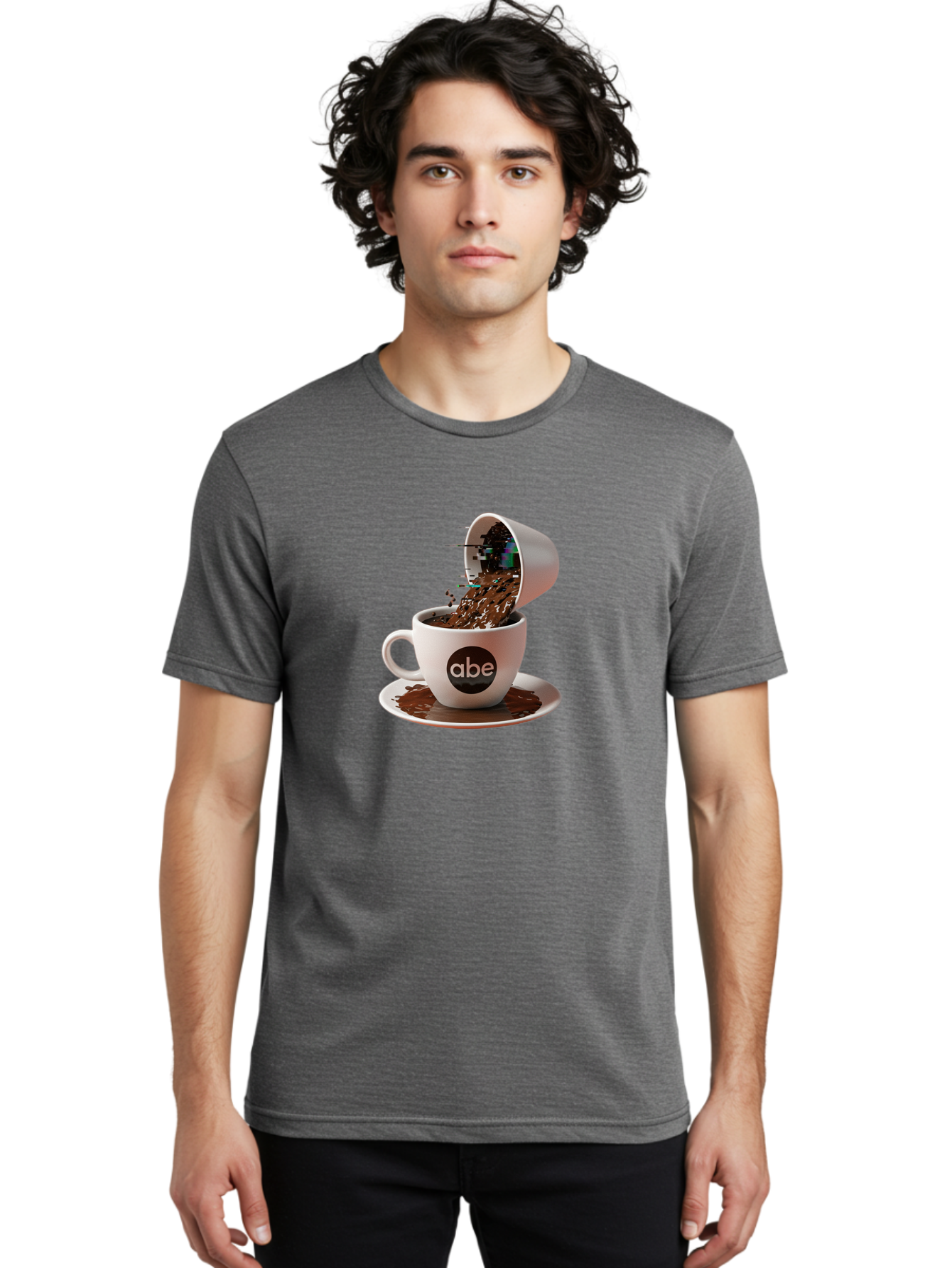 Abe-Coffee-Cup Men'S Graphic Tee, 100% Cotton, Comfortable Casual Summer Wear, Machine Washable, Vintage Camera, Old Camera, Antique Camera, Black Camera, Classic Photography, Photography Equipment, Nostalgic Device, Film Camera, Camera Art Bao030