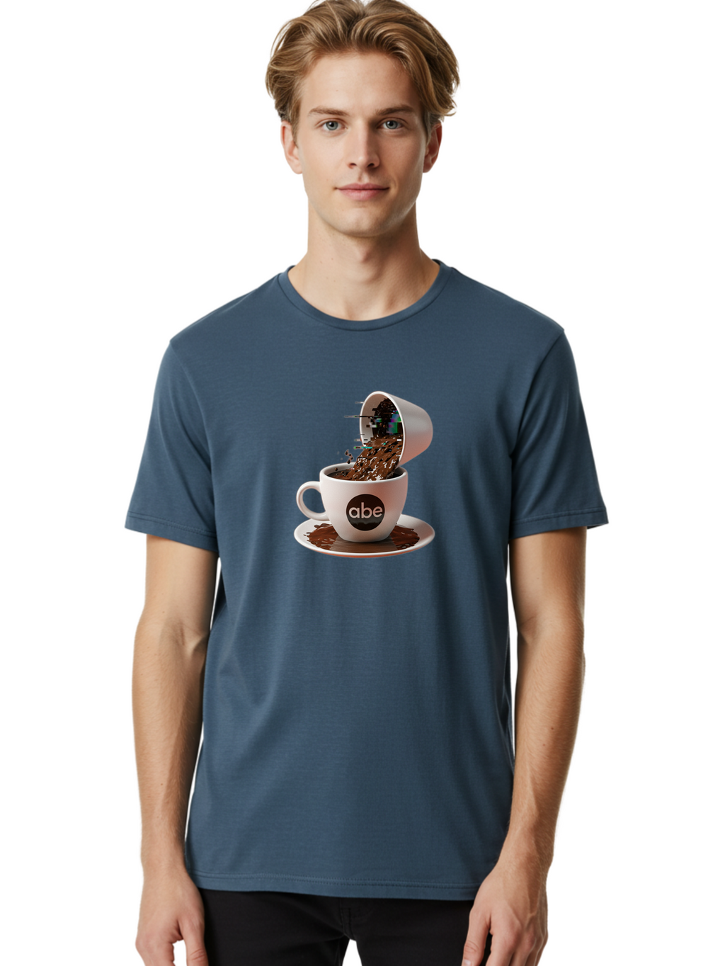 Abe-Coffee-Cup Men'S Graphic Tee, 100% Cotton, Comfortable Casual Summer Wear, Machine Washable, Vintage Camera, Old Camera, Antique Camera, Black Camera, Classic Photography, Photography Equipment, Nostalgic Device, Film Camera, Camera Art Bao030