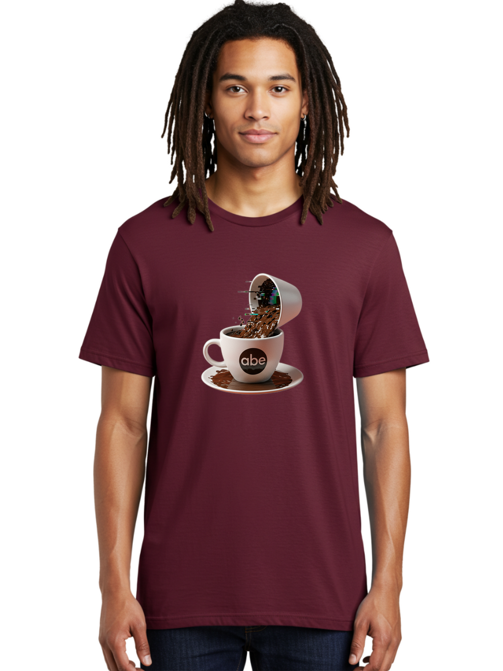 Abe-Coffee-Cup Men'S Graphic Tee, 100% Cotton, Comfortable Casual Summer Wear, Machine Washable, Vintage Camera, Old Camera, Antique Camera, Black Camera, Classic Photography, Photography Equipment, Nostalgic Device, Film Camera, Camera Art Bao030