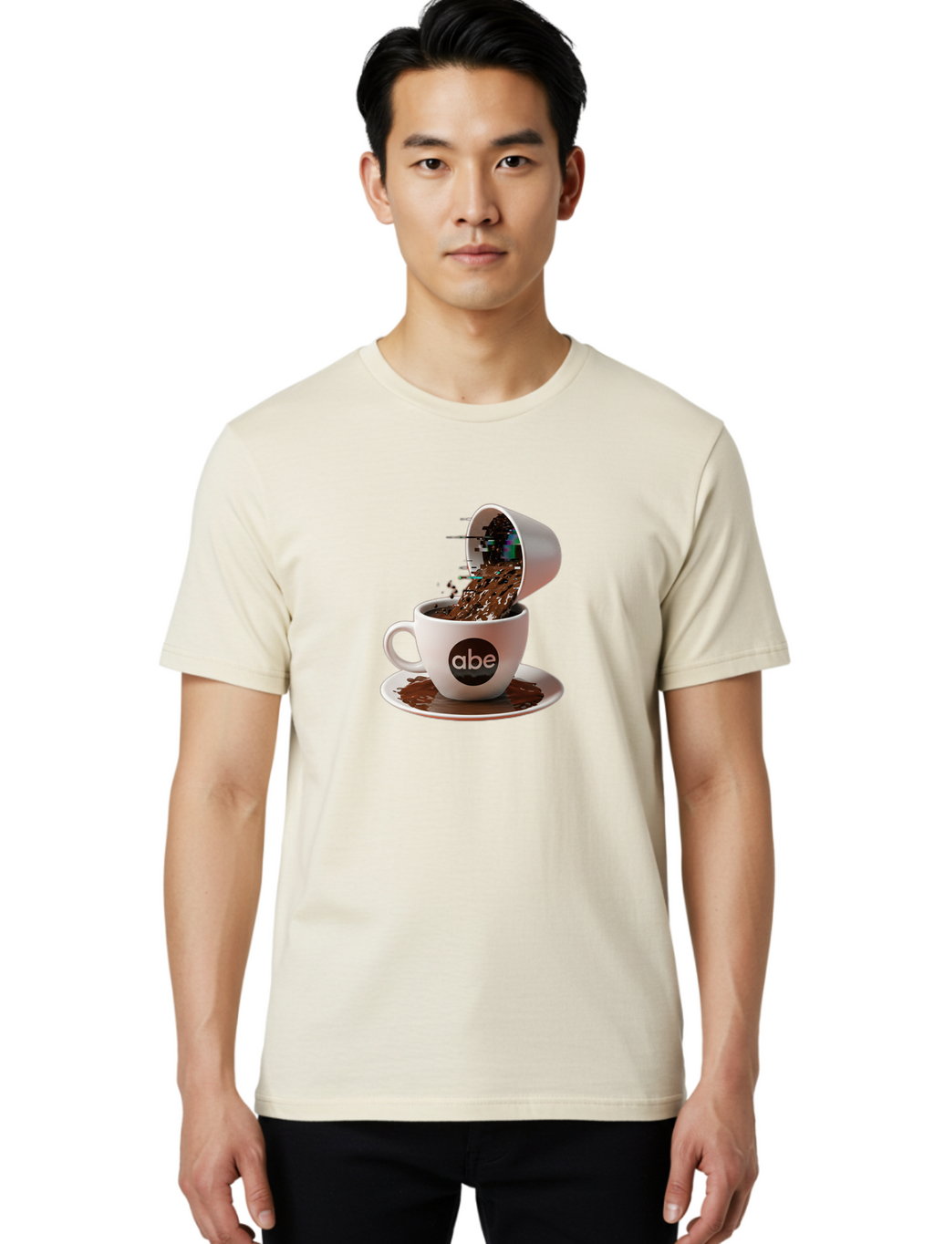 Abe-Coffee-Cup Men'S Graphic Tee, 100% Cotton, Comfortable Casual Summer Wear, Machine Washable, Vintage Camera, Old Camera, Antique Camera, Black Camera, Classic Photography, Photography Equipment, Nostalgic Device, Film Camera, Camera Art Bao030